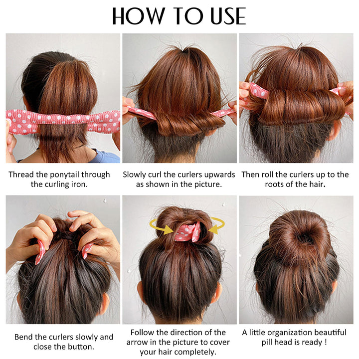Caliee 6 PCS Bun Maker with Magic Twist Shining Flowers - Hair Styling Accessories for Girls Kids
