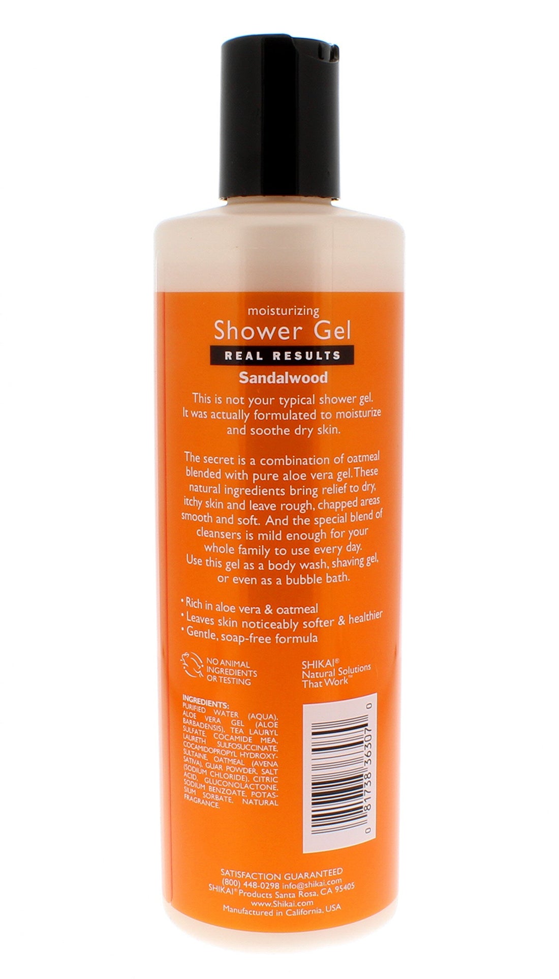 Shikai - Daily Moisturizing Shower Gel, Rich in Aloe Vera & Oatmeal That Leaves Skin Noticeably Softer & Healthier, Relief For Dry Skin, Gentle Soap-Free Formula (Sandalwood, 12 Ounce, Pack of 3)