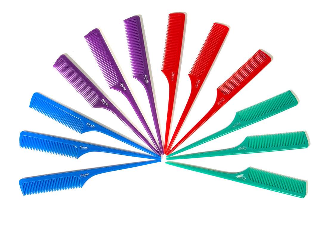 Annie Rat Tail Comb Set, 12 Count