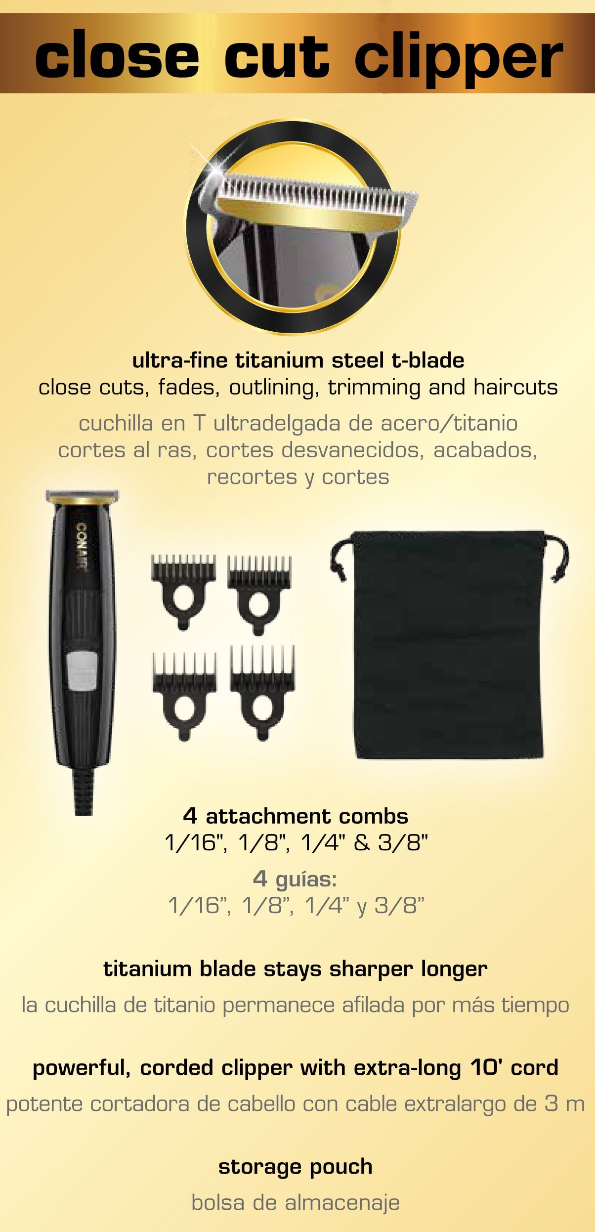 CONAIR HC25 Close-Cut Ethnic Hair Clipper