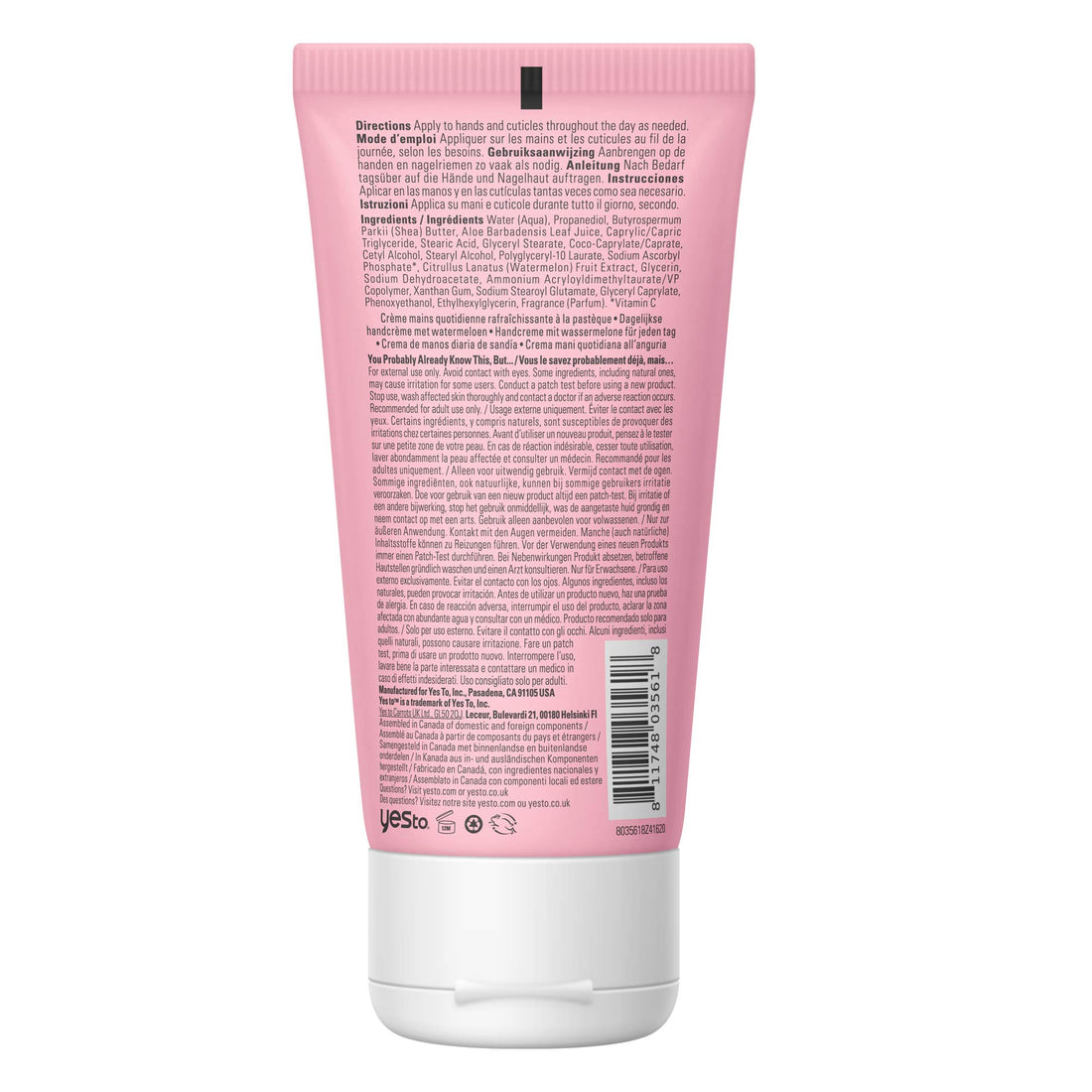 Yes To Watermelon I Daily Hand Cream 3 Oz 2 Pack I I Hydrate Refresh I Watermelon Extract I Vegan I 95 Natural Ingredients, All Skin Types
