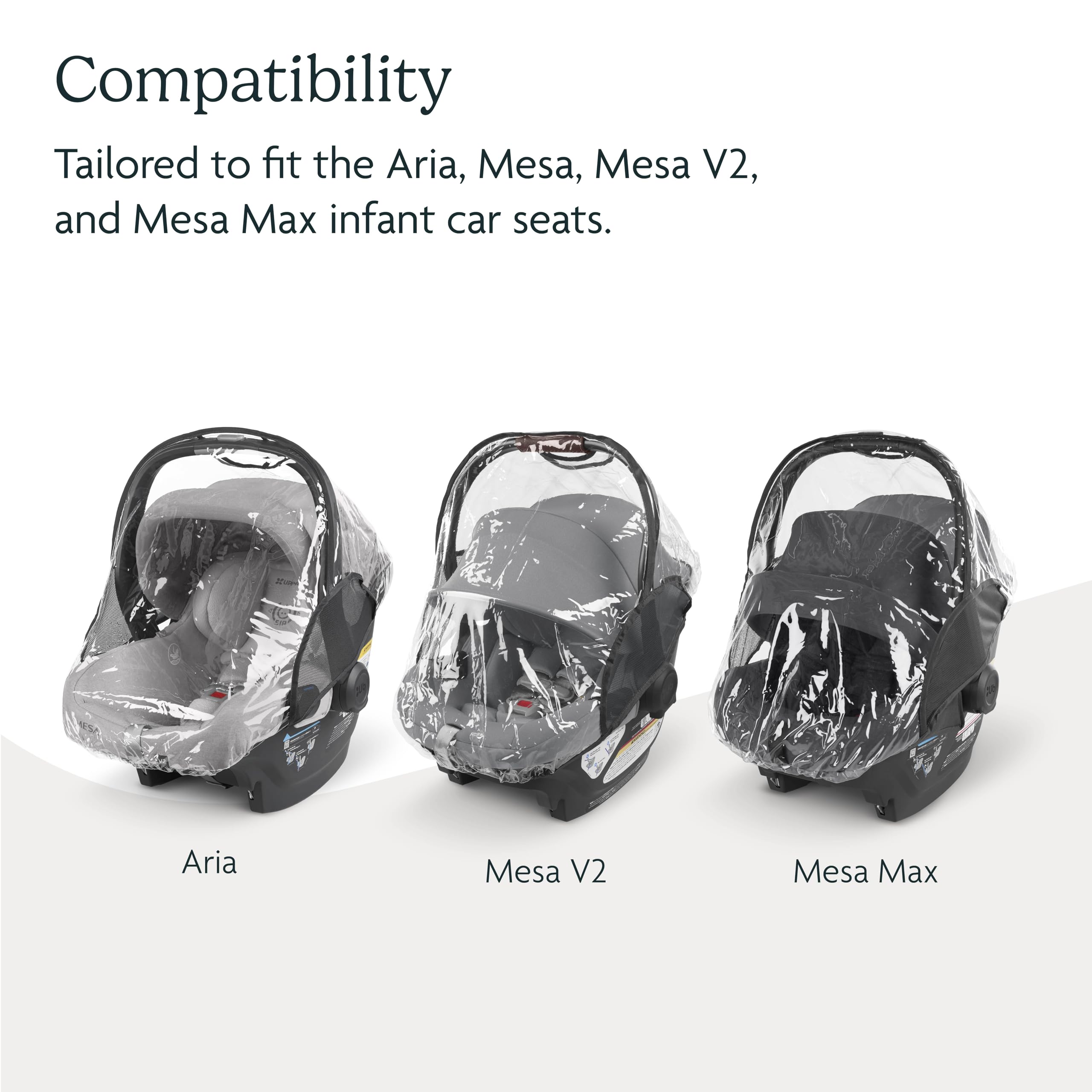 UPPAbaby Rain Shield for Mesa and Aria Infant Car Seat Carriers - Waterproof and Windproof Coverage - Ventilated Design - Quick Attachment