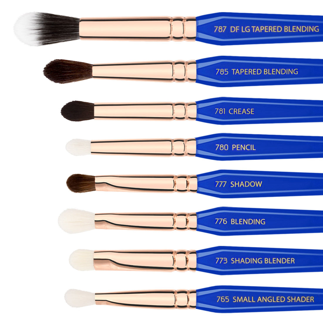 Bdellium Tools Professional Makeup Brush Golden Triangle - Eyes Only 15pc. Brush Set with Stand-Up Pouch