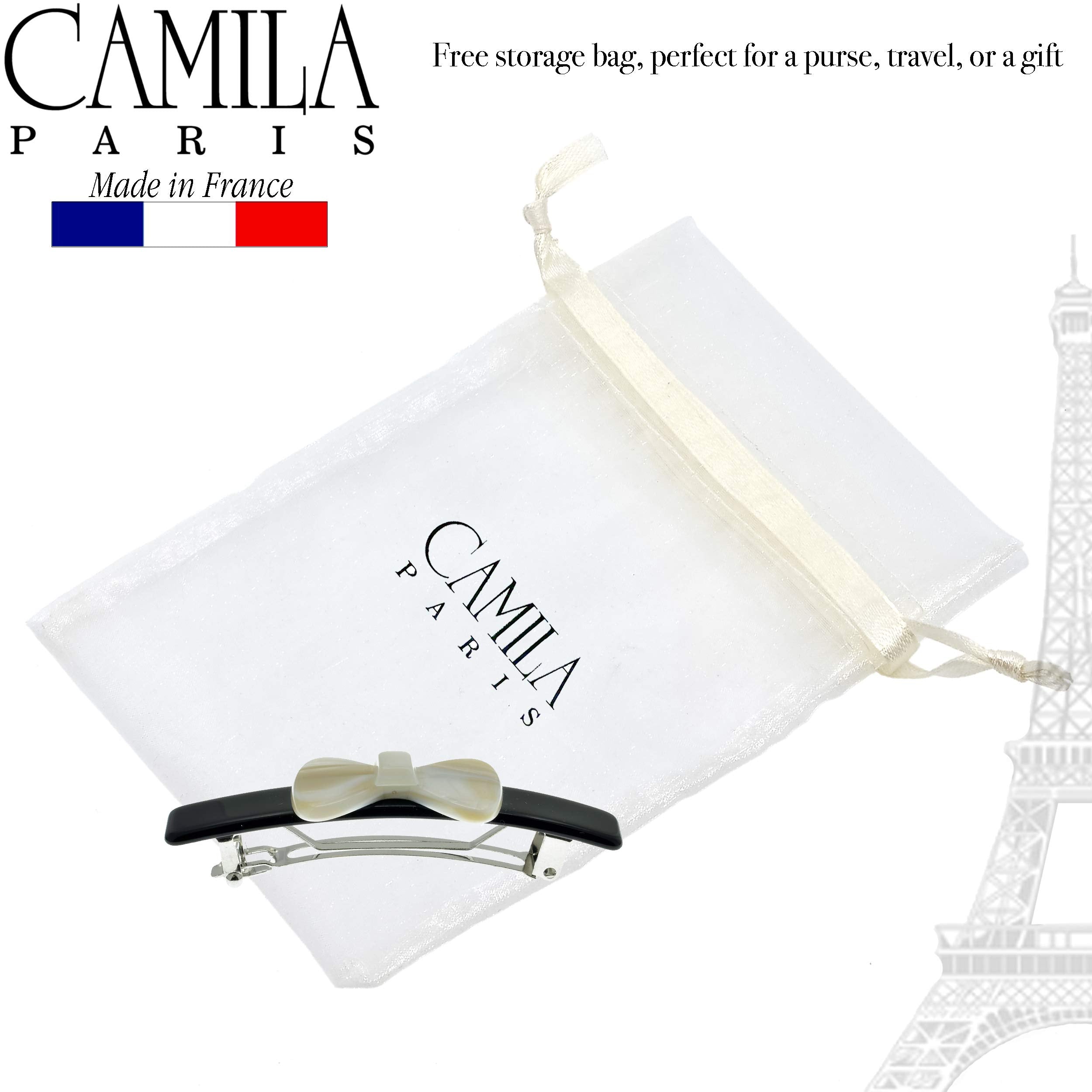 Camila Paris CP2244 French Hair Barrettes Clips for Girls, Handmade, Strong Hold Grip Hair Clips for Women, No Slip and Durable Styling Girls Hair Accessories, Made in France
