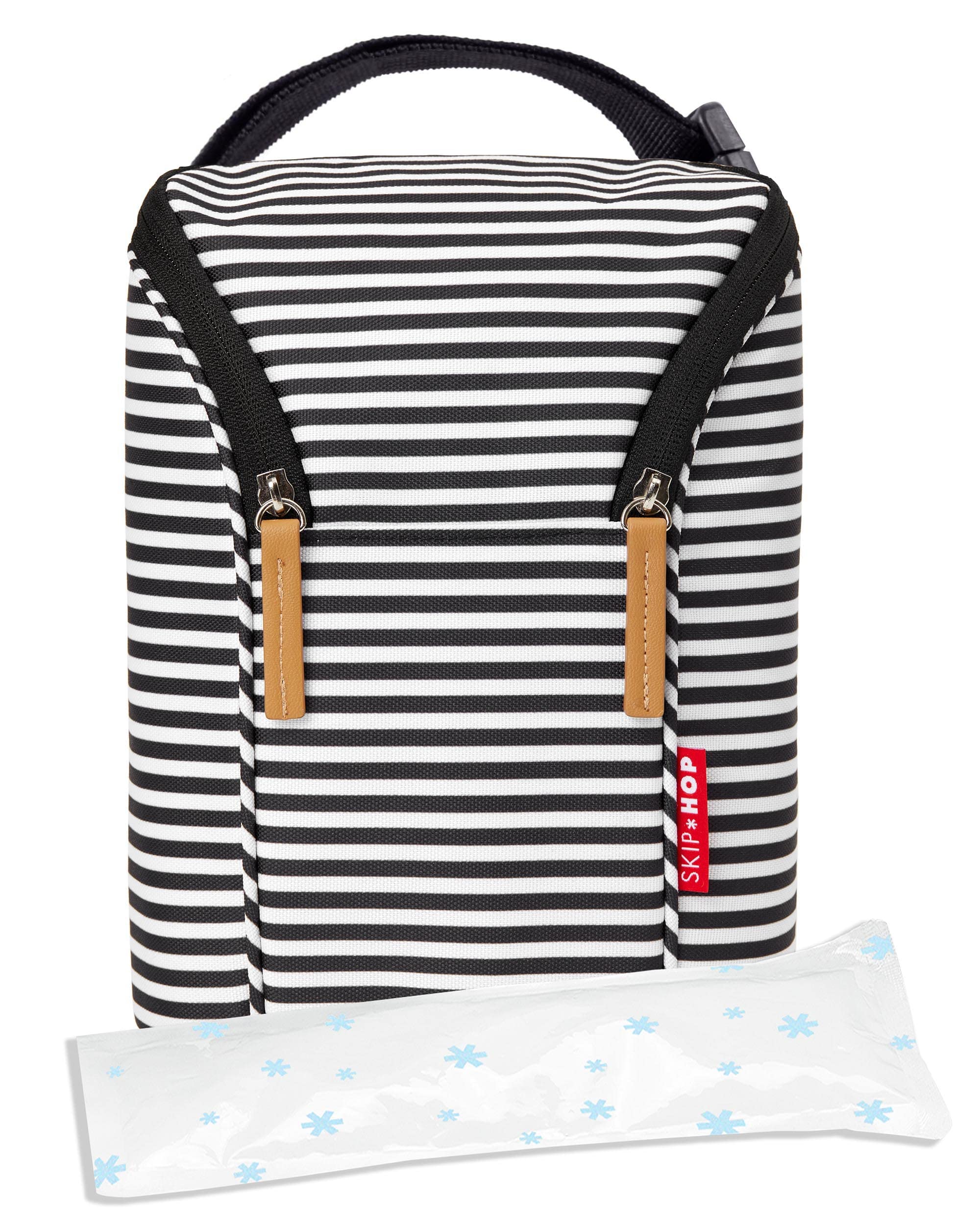 Skip Hop Baby Bottle Bag, Grab & Go, Black/White Stripe