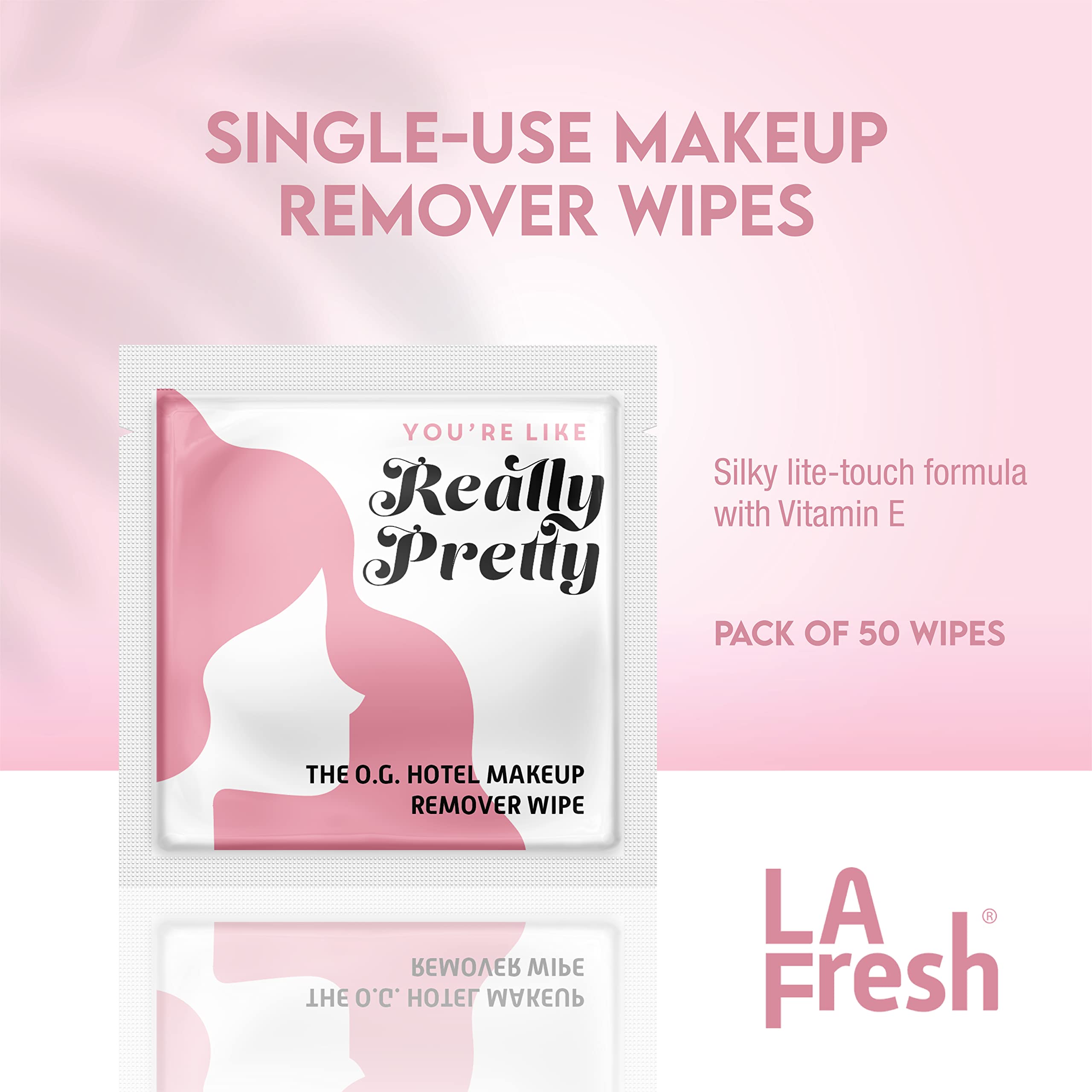 La Fresh Travel Lite Makeup Remover Cleansing Travel Wipes ââ‚¬â€œ Natural & Biodegradable Wipes, for Waterproof Makeup, Vitamin E ââ‚¬â€œ Individually Sealed Packets (50 Count)