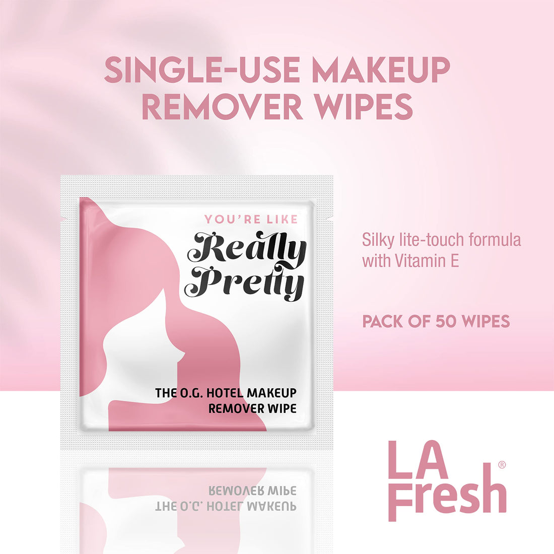 La Fresh Travel Lite Makeup Remover Cleansing Travel Wipes ââ‚¬â€œ Natural & Biodegradable Wipes, for Waterproof Makeup, Vitamin E ââ‚¬â€œ Individually Sealed Packets (50 Count)