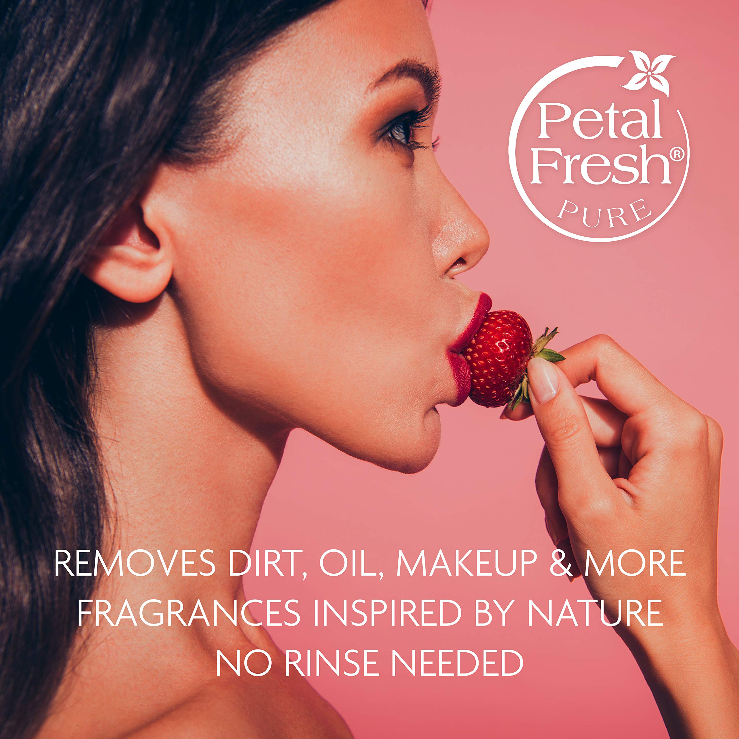 Petal Fresh Pure Brightening Rose Makeup Removing, Cleansing Towelettes, Gentle Face Wipes, Daily Cleansing, Vegan and Cruelty Free, 60 count