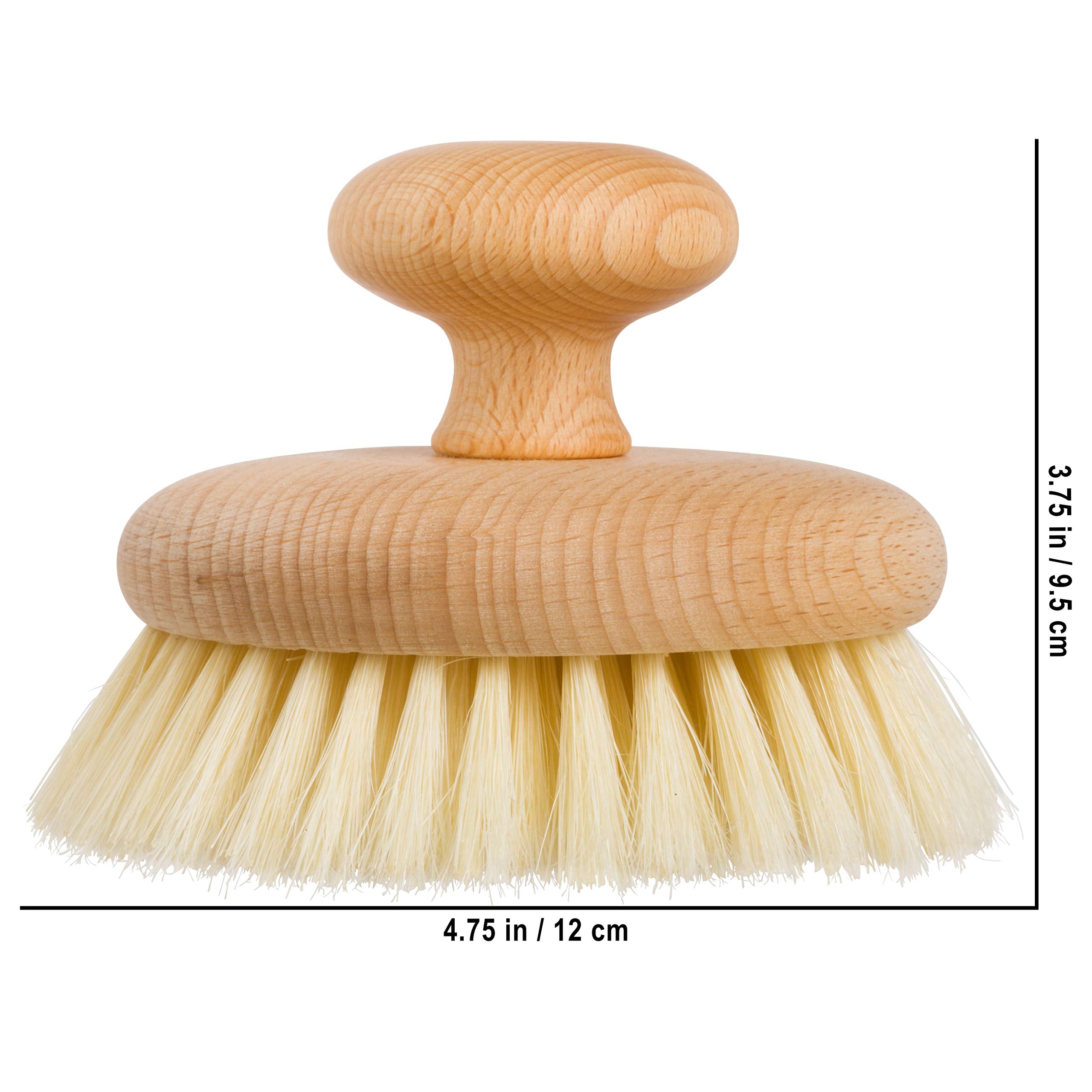 Oiled Beechwood Knob with Pig Bristle : Bürstenhaus Redecker Natural Pig Bristle Massage Brush with Oiled Beechwood Knob, 3-7/8-Inches