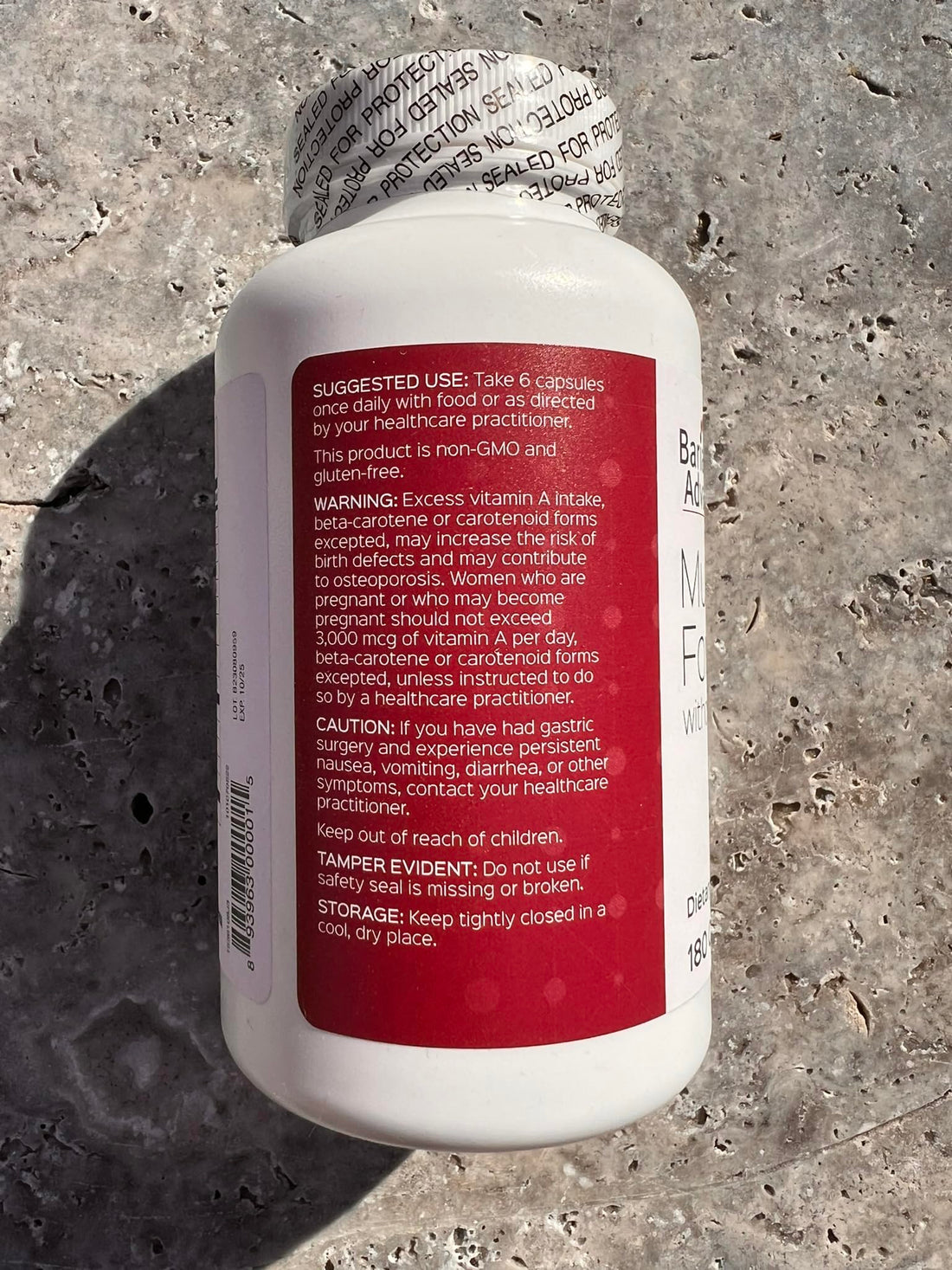 Bariatric Advantage Multi Formula without Iron, High Potency Daily Multivitamin for Bariatric Surgery Patients with 22 Essential Vitamins and Nutrients - 180 Capsules