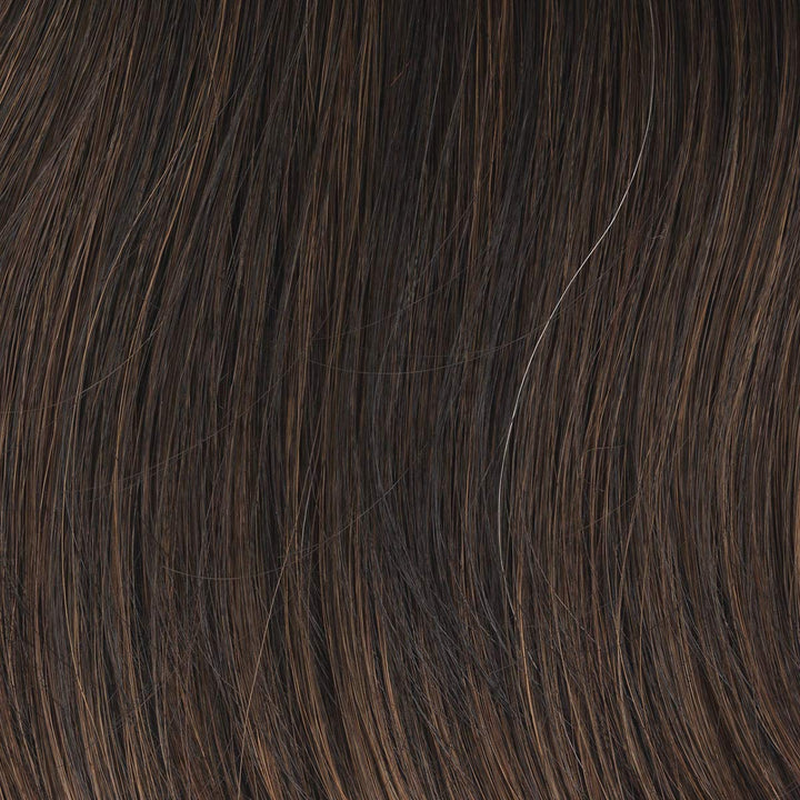 Top Pefect Hair Topper Color GL 4-8 DARK CHOCOLATE - Gabor Wigs 10 Long Clip In Flexlite Synthetic Conceals Thinning Crown Head Hairpiece