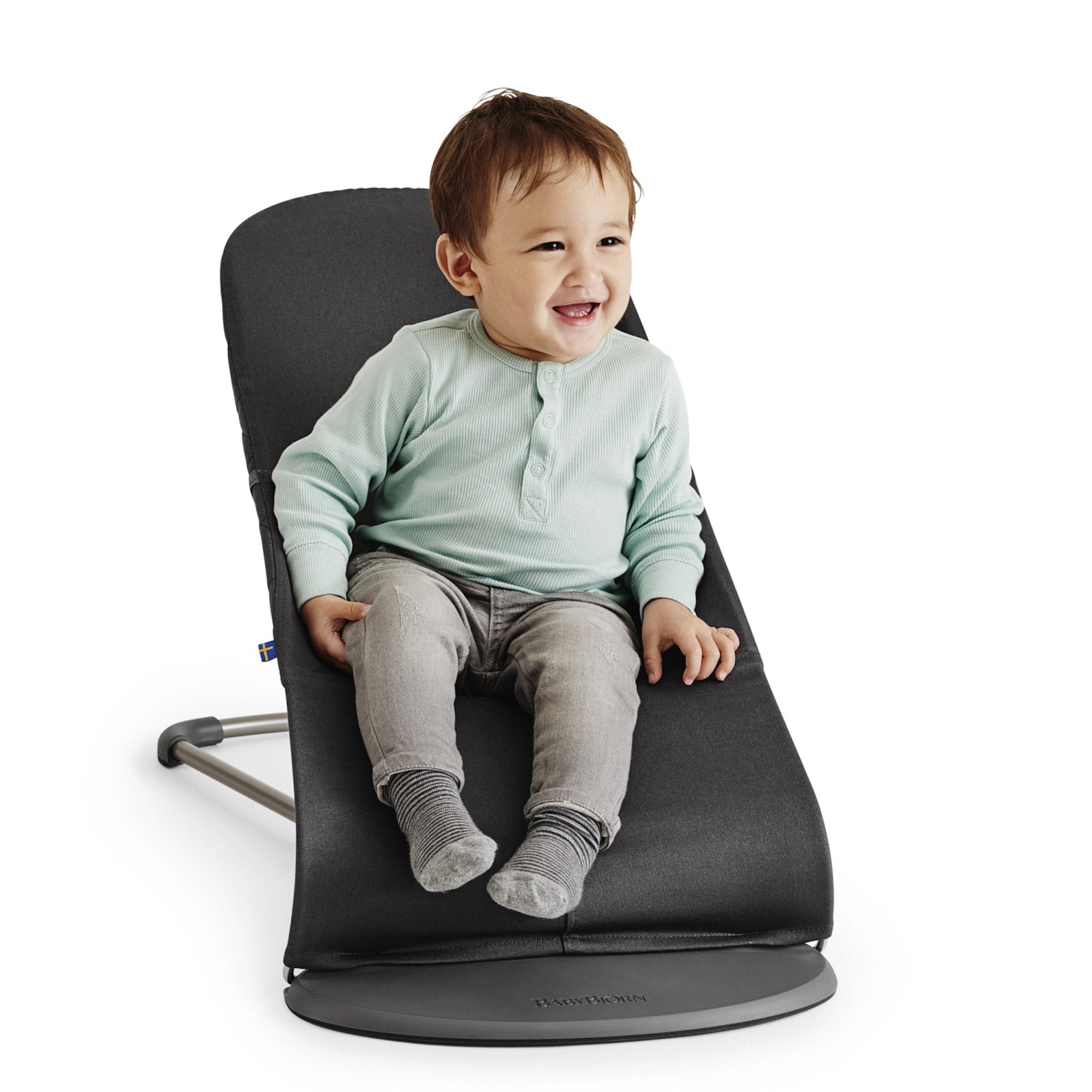 BabyBjörn BabyBjorn Fabric Seat for Bouncer, Anthracite, Cotton, Anthracite, 1 Count (Pack of 1)