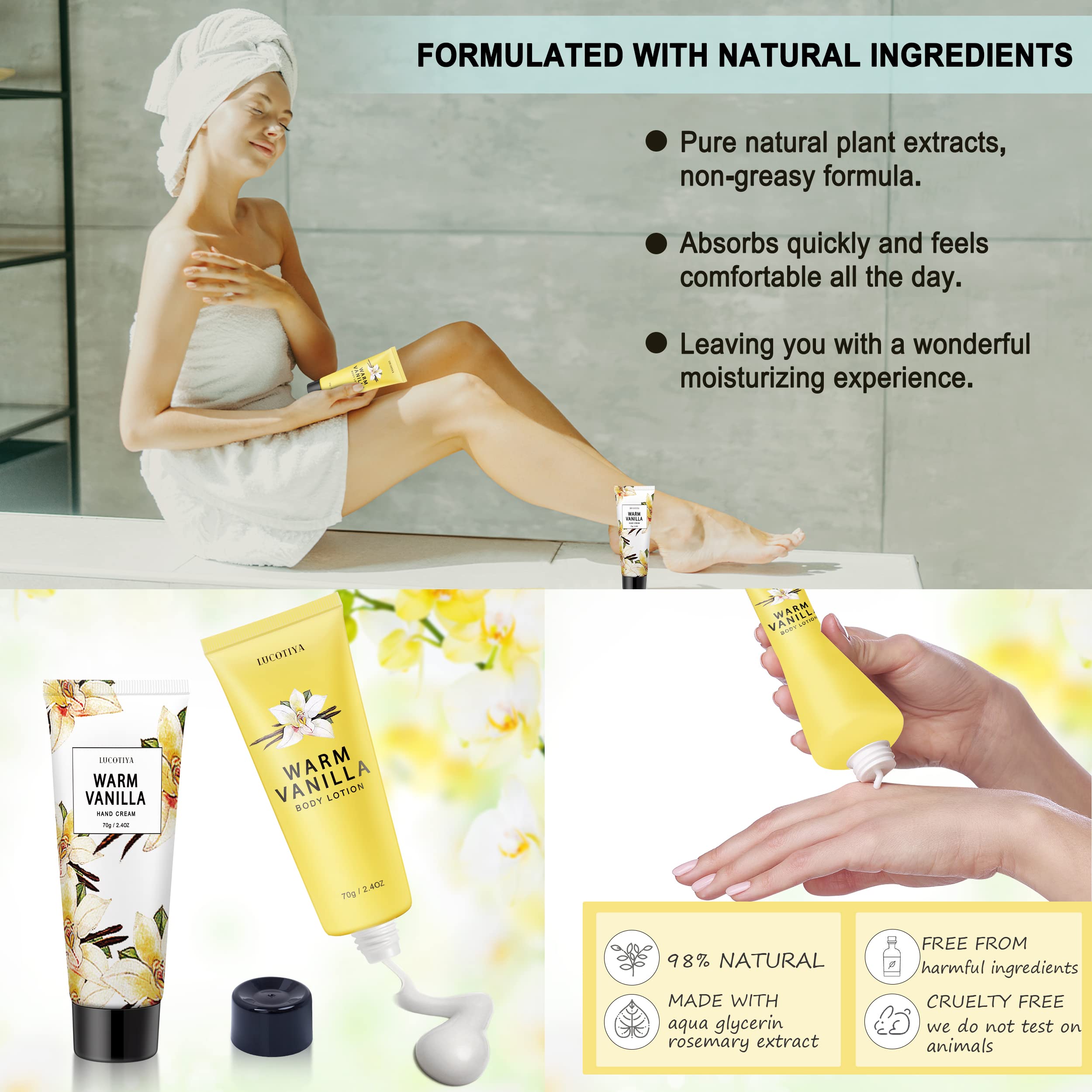 Gifts for Women, Birthday Gifts for Women Relaxing Spa Gifts Baskets for Women Warm Vanilla Bath and Body Gifts Set Self Care Gifts for Women for Friends,Her,Bestie,Mom,Wife Christmas Gifts