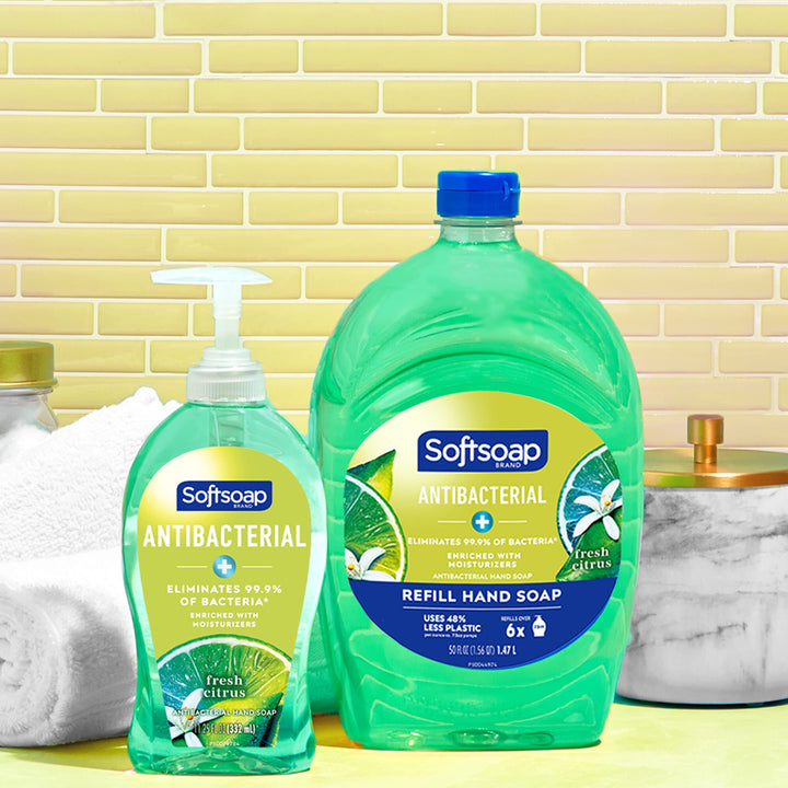 Softsoap 44572 Antibacterial Hand Soap, Fresh Citrus, 11 1/4 Oz Pump Bottle, 6/Carton