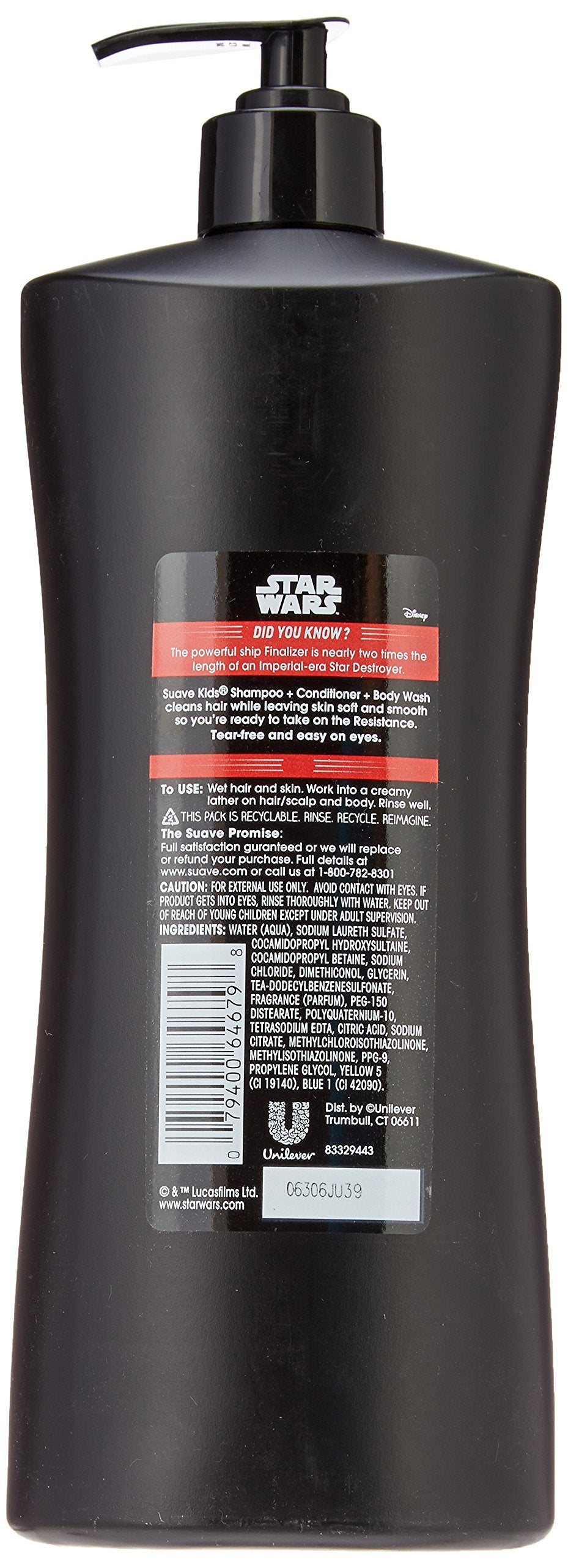 Suave Kids 3 In 1: Shampoo + Conditioner+ Body Wash Star Wars Kylo Ren Hyperspace Apple, 28 Ounce