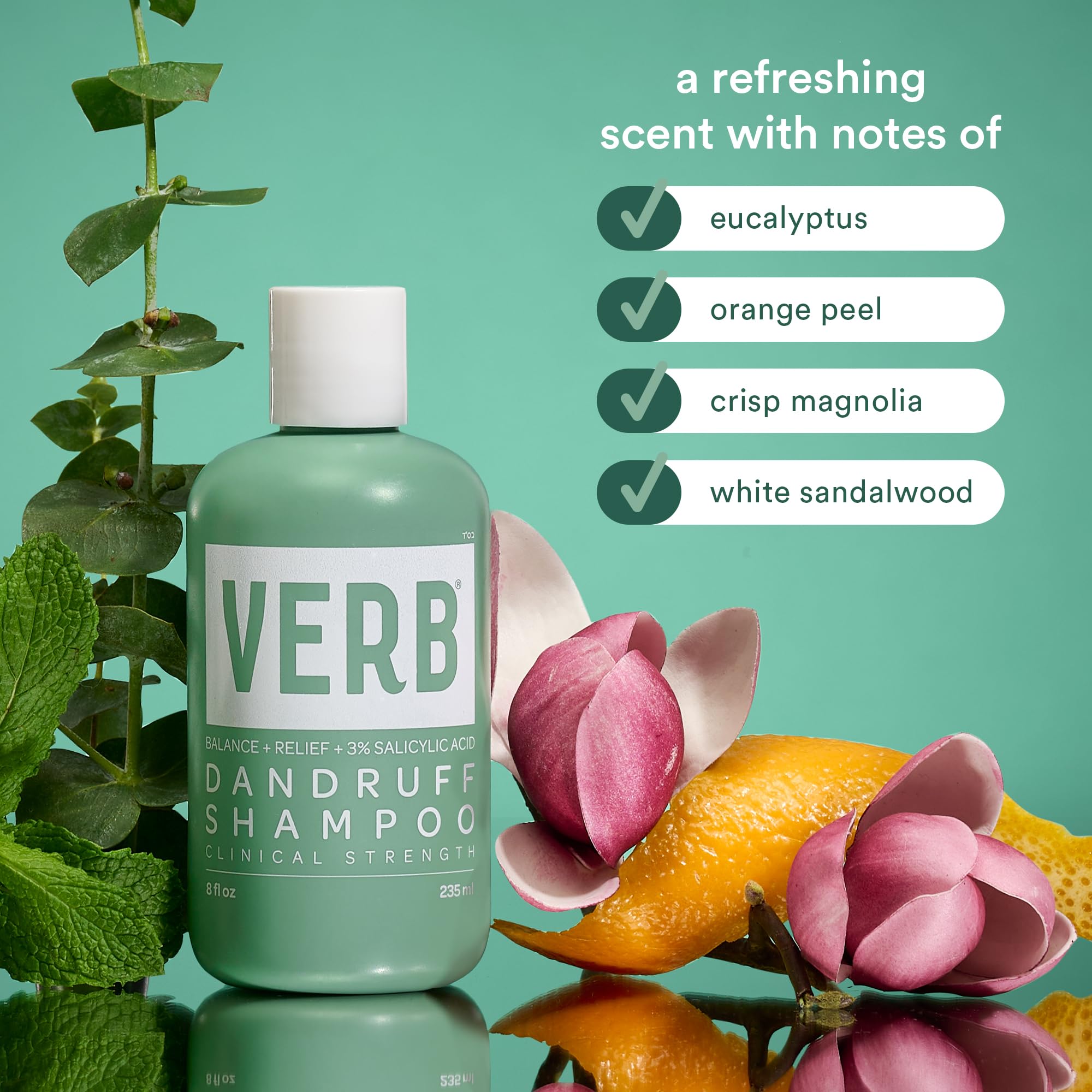VERB® Dandruff Shampoo - for Gentle Cleansing and Clinical Strength Dandruff Relief with 3% Salicylic Acid, 8 oz