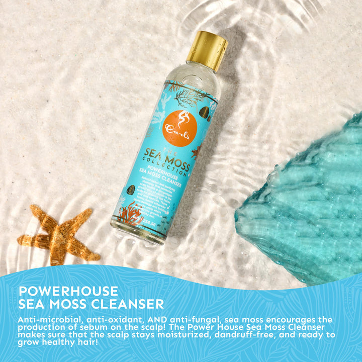 Curls Sea Moss Powerhouse Hair Cleanser - Natural Detox Shampoo - Promotes Scalp Health - Prevents Damage and Build-up - For All Types 8oz
