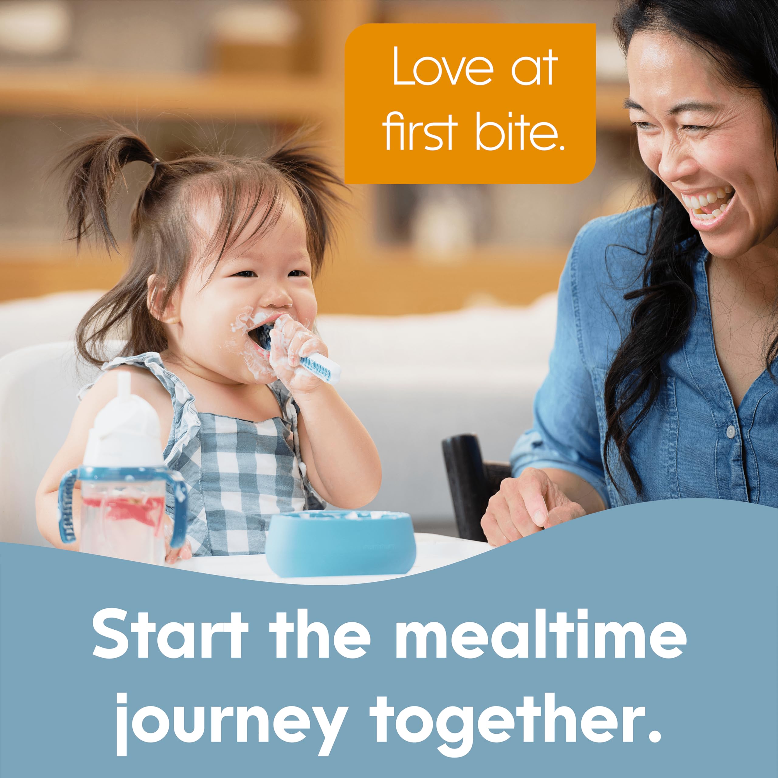 NumNum Baby Spoons Set, Baby Essentials Pre-Spoon GOOtensils for 6+ Months, First Stage Self-Feeding Spoons for Baby Led Weaning (BLW), Silicone Toddler Utensils, BPA-Free, 2 Pack Gray/Green