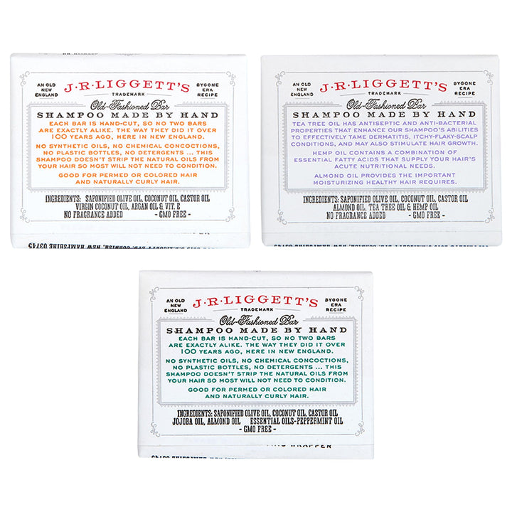 J.R. Liggett Old Fashioned Bar Shampoo (3.5oz Bars) - Pack of 3