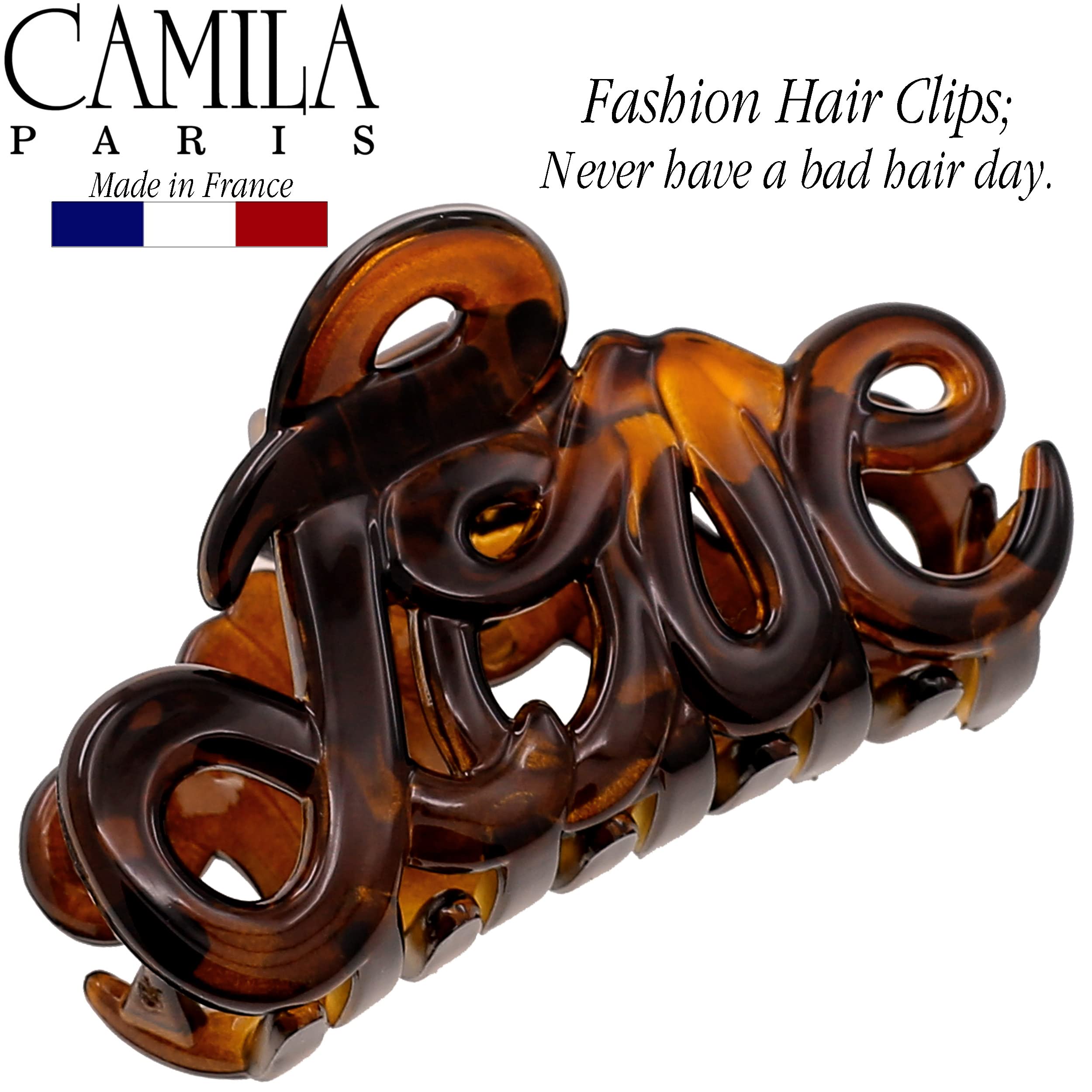 Camila Paris CP1377 French woman Hair Accessories (2) Hair Claw Clips. Strong and Durable Hair Ornaments. Made in France