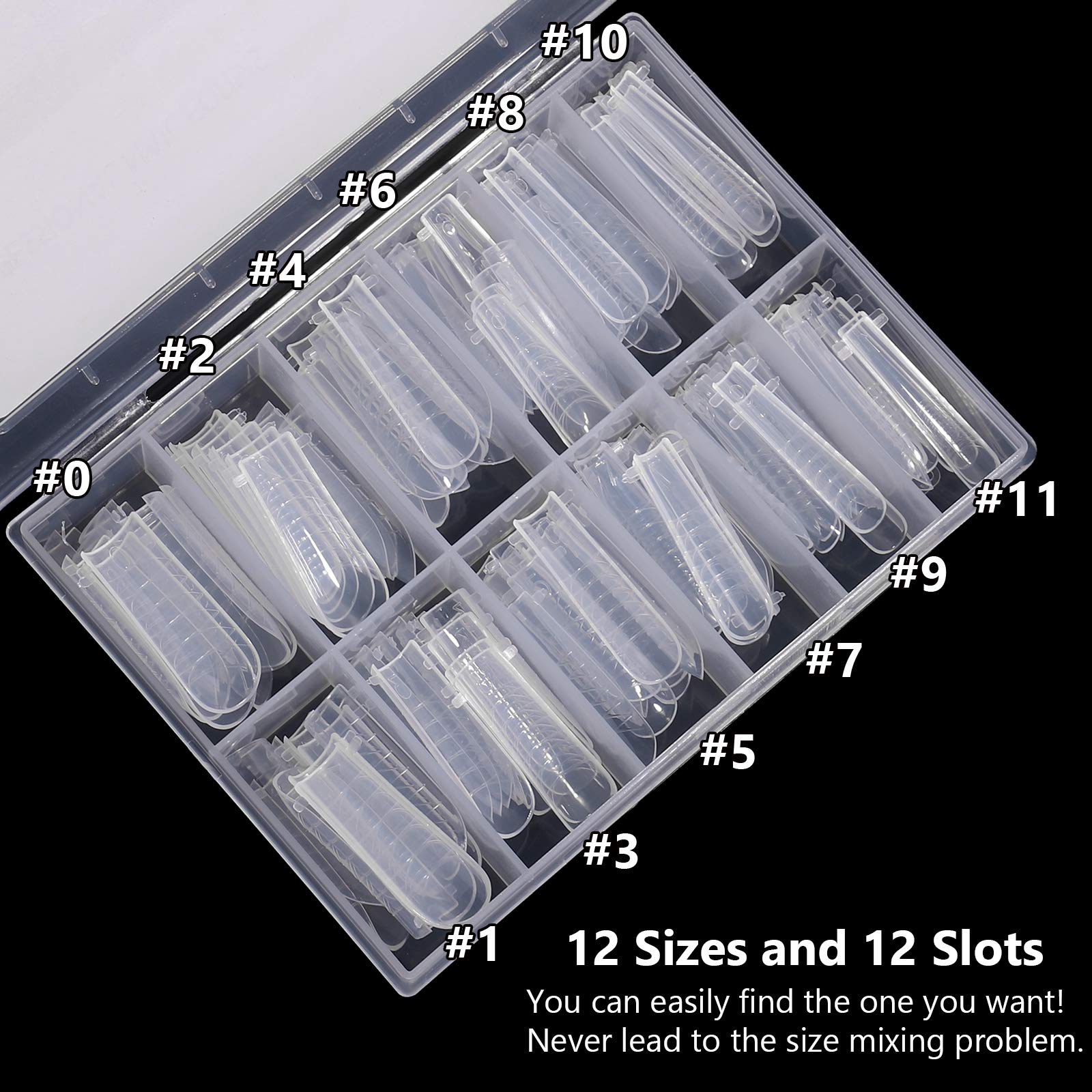 NMKL38 120Pcs Clear Dual Nail Forms Full Cover False Nail Tips Arched for Poly Nail Gel Extension Mold (U Shape)