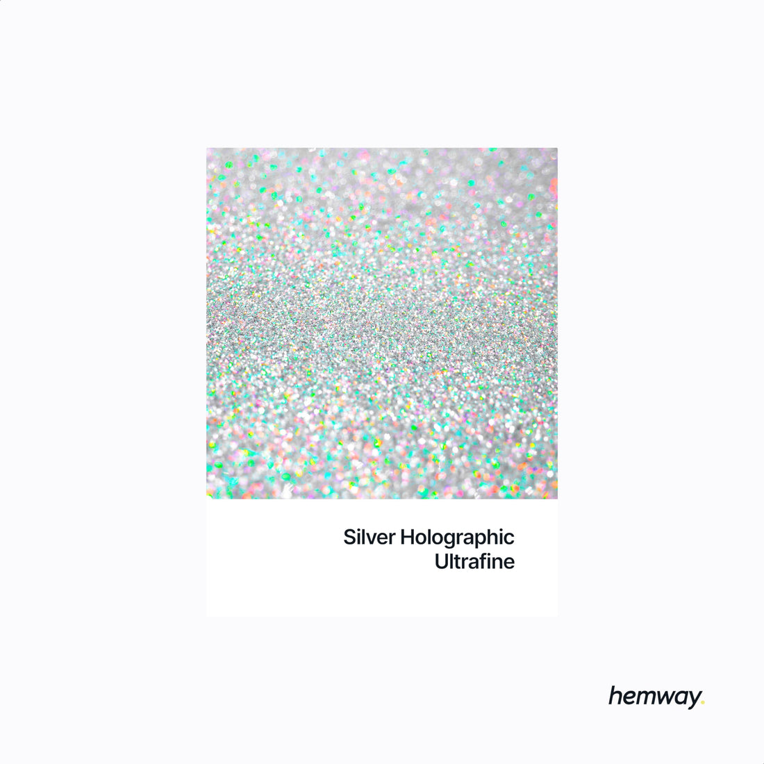 Hemway Premium Ultra Sparkle Glitter Multi Purpose Metallic Flake for Nail Art, Cosmetic Graded, Makeup, Festival, Party, Hair, Body and Eyes 100g / 3.5oz - Silver Holographic