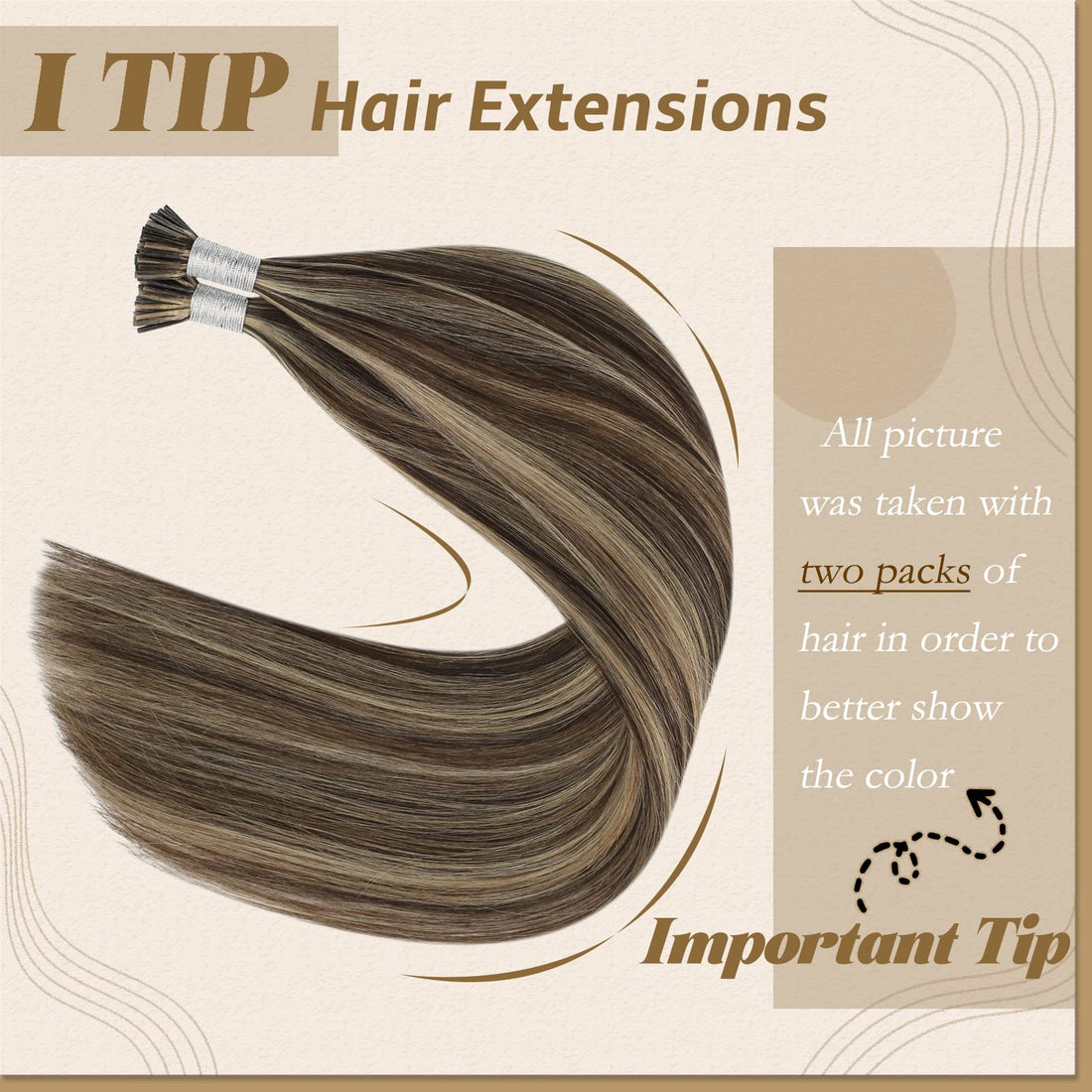 20, Dark Brown With Caramel Blonde: Youngsee 20 Inches Piano Color I Tip Hair Extensions Dark Brown Mixed With Caramel Blonde Remy Straight Pre Bonded Keratin Fusion Hair Extensions 50Gra