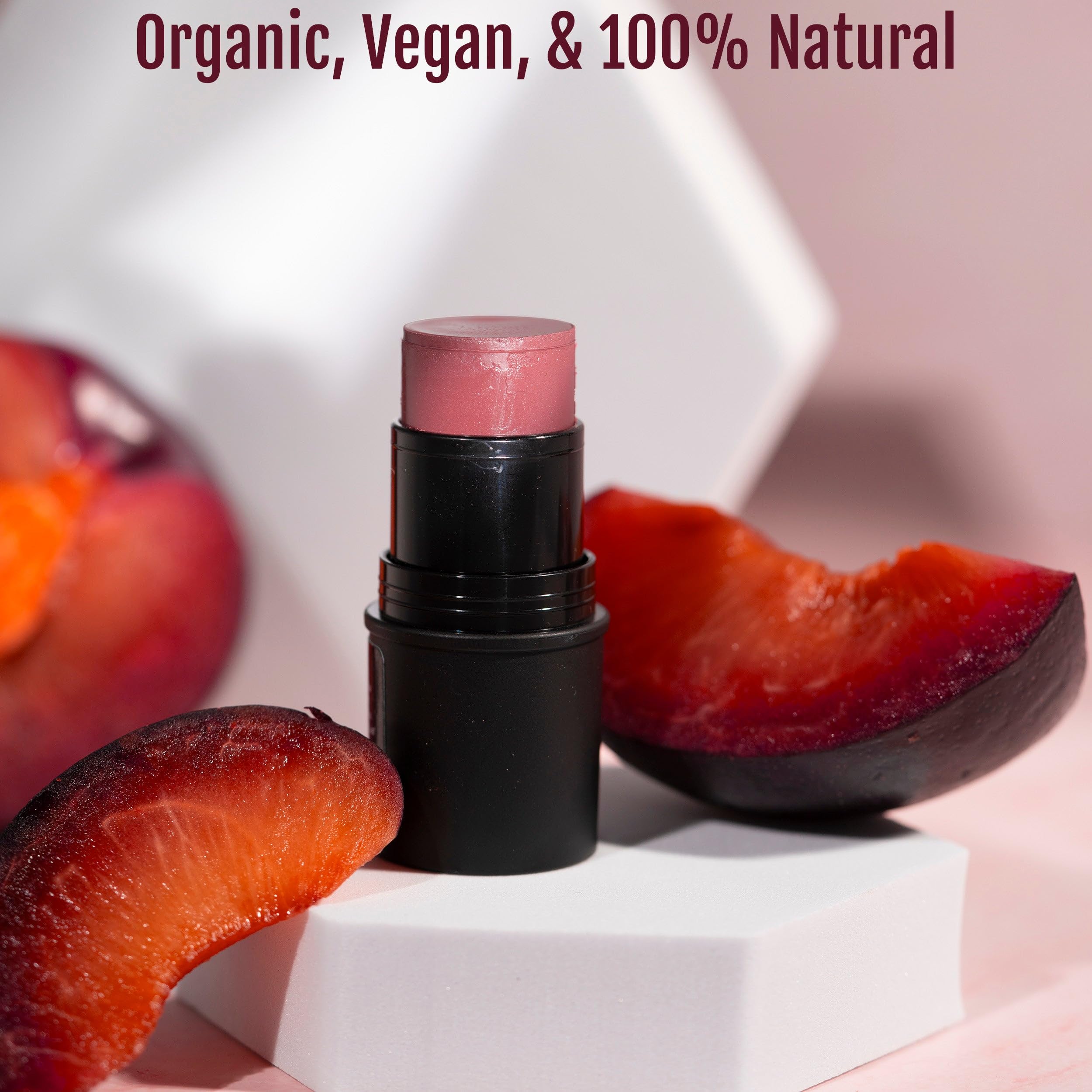 BaeBlu Organic Cheek Tint, 100% Natural Vegan Gluten-Free Cream Blush Stick, Made in USA, Cabernet