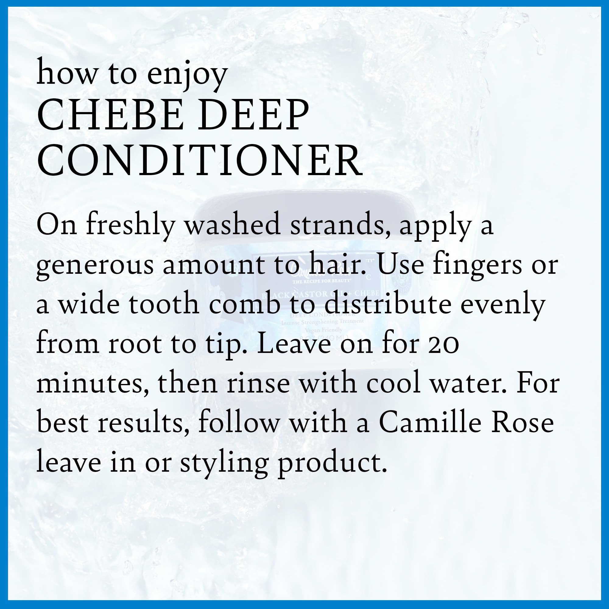 Camille Rose Vegan Black Castor Oil & Chebe Deep Hair Conditioner, with Jojoba Oil to Strengthen, Repair Damage, and Reduce Breakage, 8 oz