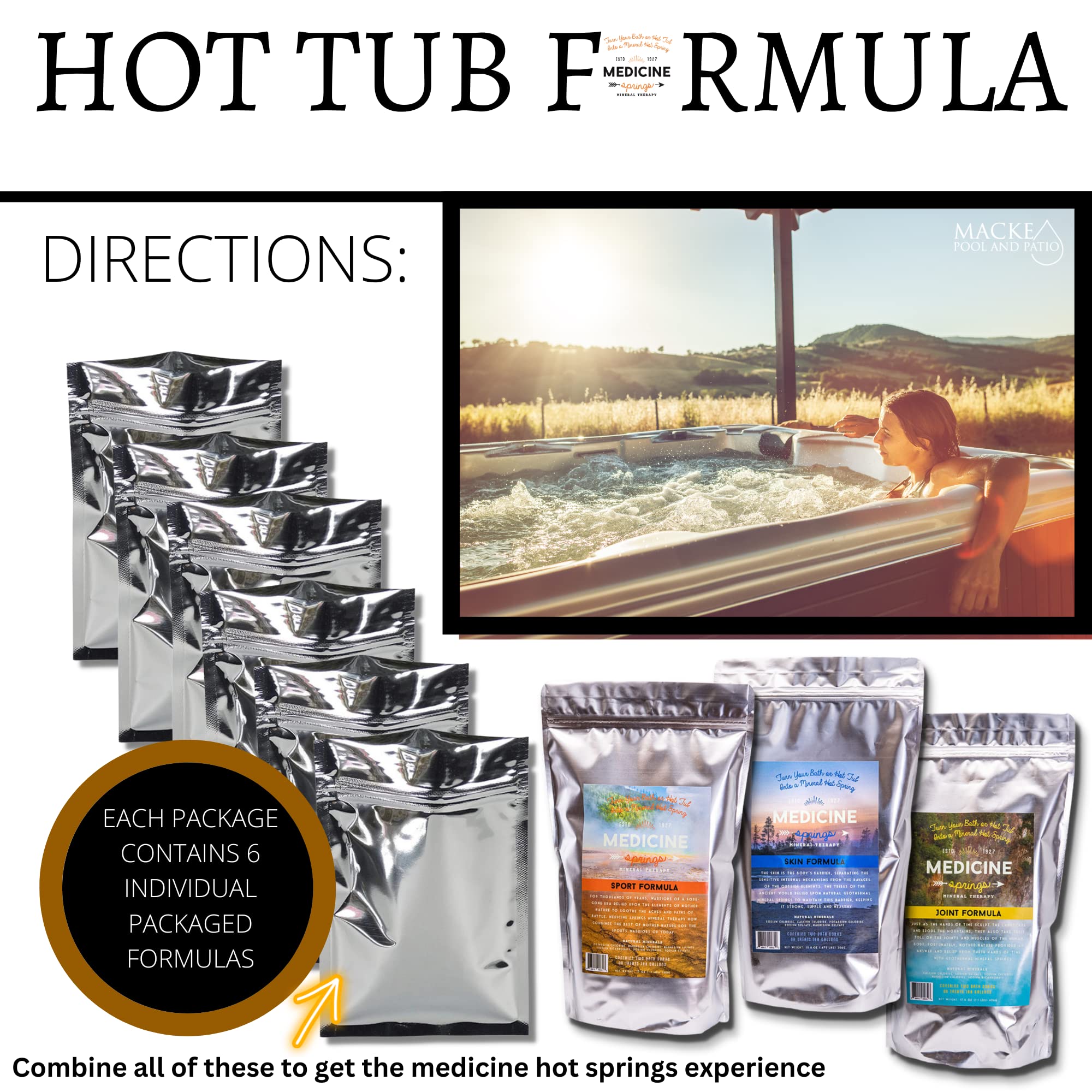 Medicine Springs hot tub Mineral Therapy Dead sea Minerals hot Spring Soaking Collection for Healing Turn Your hot tub into a Soaking Mineral Spring -Sport Formula Treats 400 Gallons