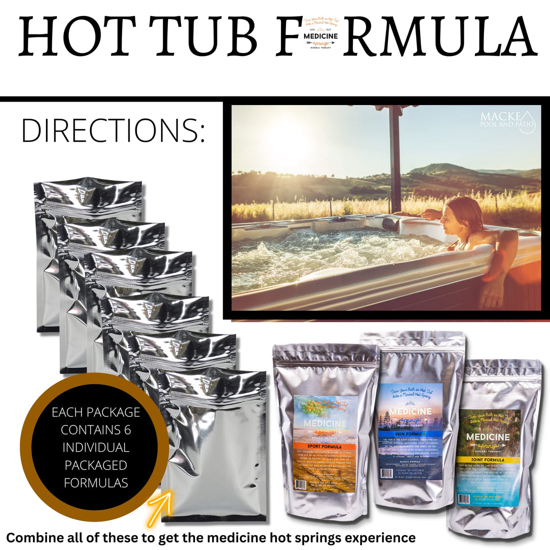 Medicine Springs hot tub Mineral Therapy Dead sea Minerals hot Spring Soaking Collection for Healing Turn Your hot tub into a Soaking Mineral Spring -Sport Formula Treats 400 Gallons