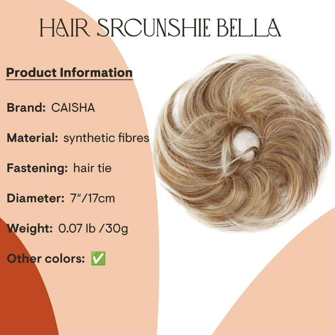 blonde mix 27T613 : PRETTYSHOP Scrunchie Bun Up Do Hair piece Hair Ribbon Ponytail Extensions Wavy Curly or Messy Various Colors (blonde mix 27T613)