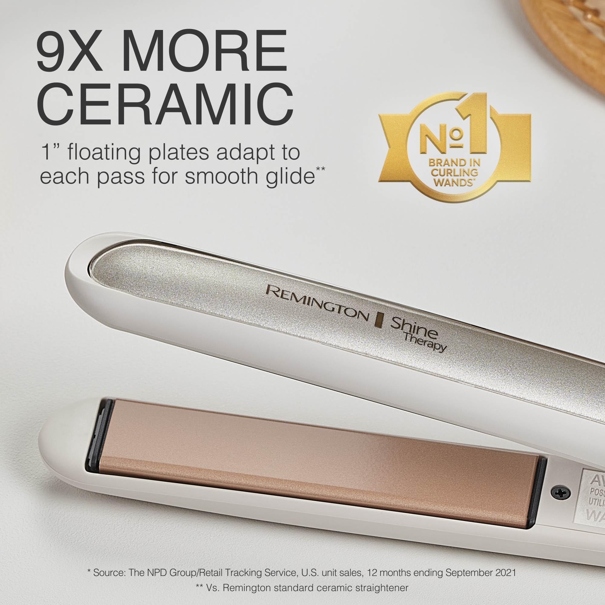 Remington Shine Therapy 1 inch Hair Straightener Iron, Flat Iron Infused with Argan Oil & Keratin, Professional Ceramic Flat Iron for Less Frizz, Shines and Smooth, Styling Tools