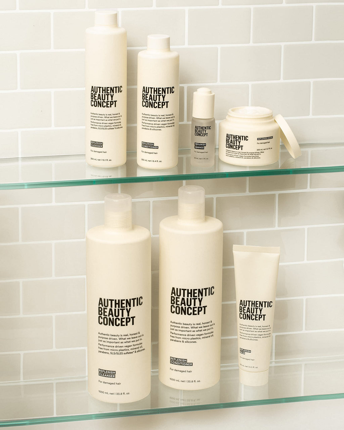 Authentic Beauty Concept Replenish Conditioner | Conditioner for Damaged Hair | Nourishes & Restores | Strengthens Hair Fiber | Vegan & Cruelty-free | Silicone-free | 33.8 fl. oz.