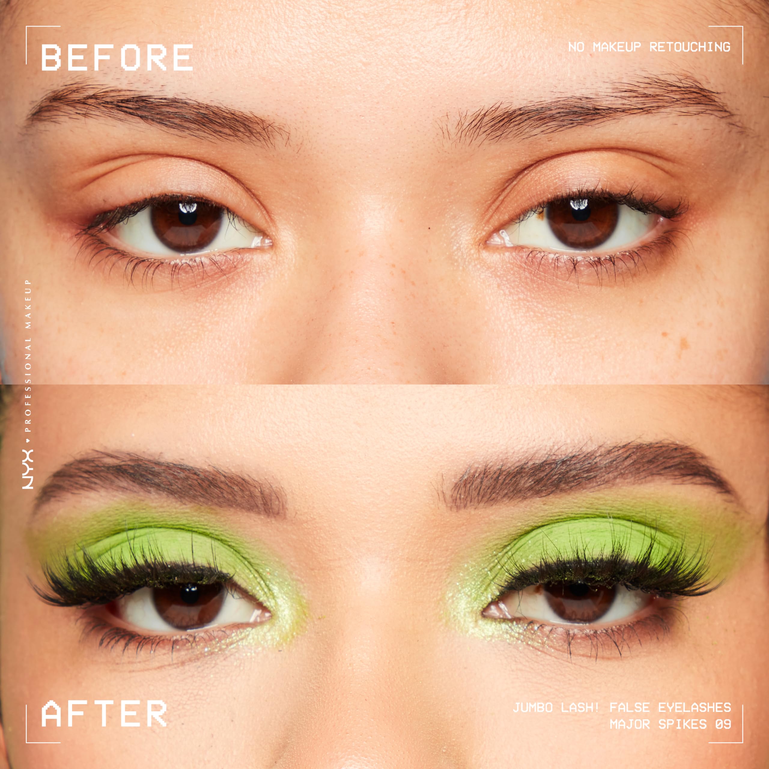 NYX PROFESSIONAL MAKEUP Jumbo Lash! Vegan False Eyelashes, Up to 12HR Wear, Reusable Fake Lashes - Major Spikes