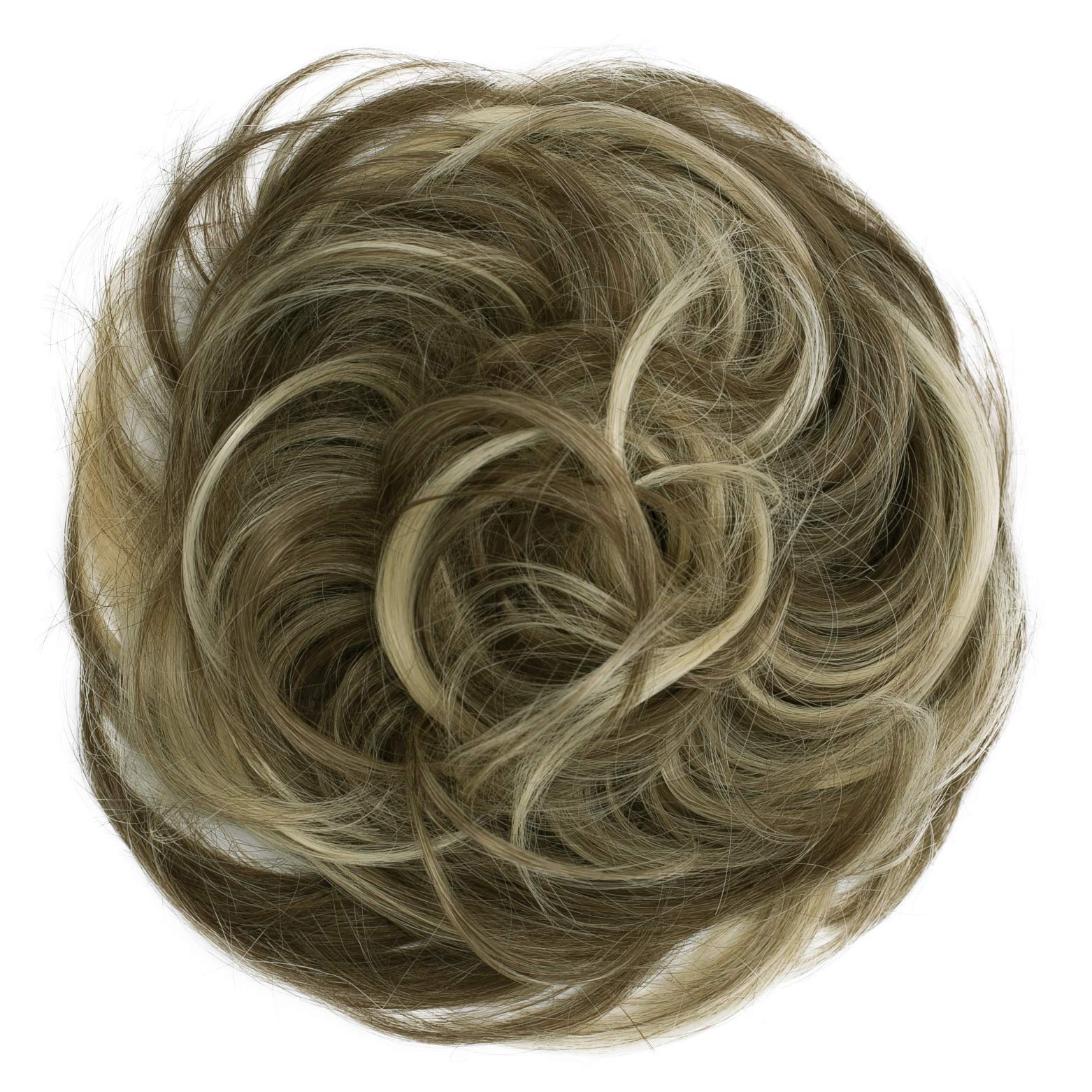 brown blonde mix 12H88 : PRETTYSHOP Scrunchie Bun Up Do Hair piece Hair Ribbon Ponytail Extensions Wavy Curly or Messy Various Colors(brown blonde mix 12H88)