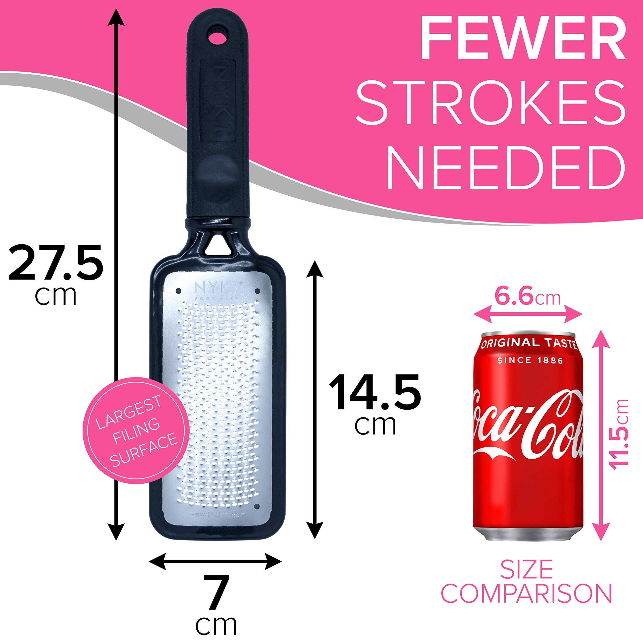 NYK1 Genuine Megafile Professional Foot File Pedicure Rasp The Original Others Are Not The Same Super Sharp Extra Large Micro Files Unique To Remove Calloused Dry Rough Dead Skin Pink MegaFile