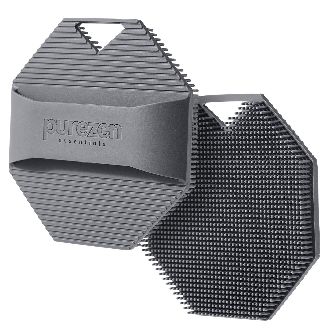 Pure Zen Essentials Silicone Body Scrubber, Exfoliating Body Scrubber for All Skin Types, Eco Friendly Massaging & Exfoliating Shower Scrubber with Soft Bristles, Travel Essentials, Loofah Alternative