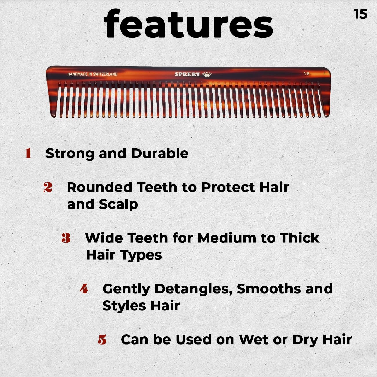 Hand-made tortoise comb #15