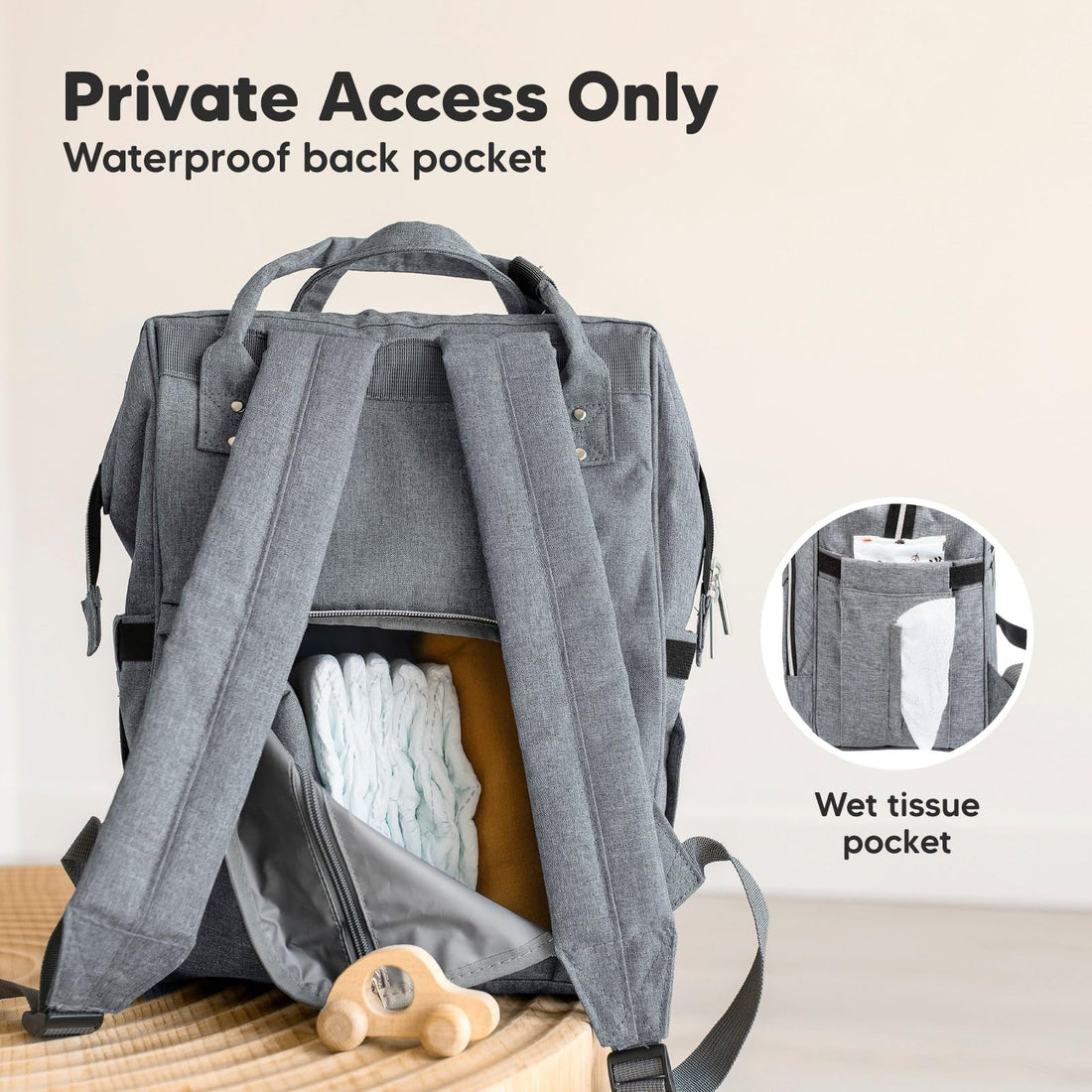 KeaBabies Baby Diaper Bag Backpack - Baby Bag for Boys, Girls, Waterproof Multi Function Baby Backpack, Large Diaper Bags for Baby Girl, Baby Boy, Travel Diaper Bag with Changing Pad (Classic Gray)