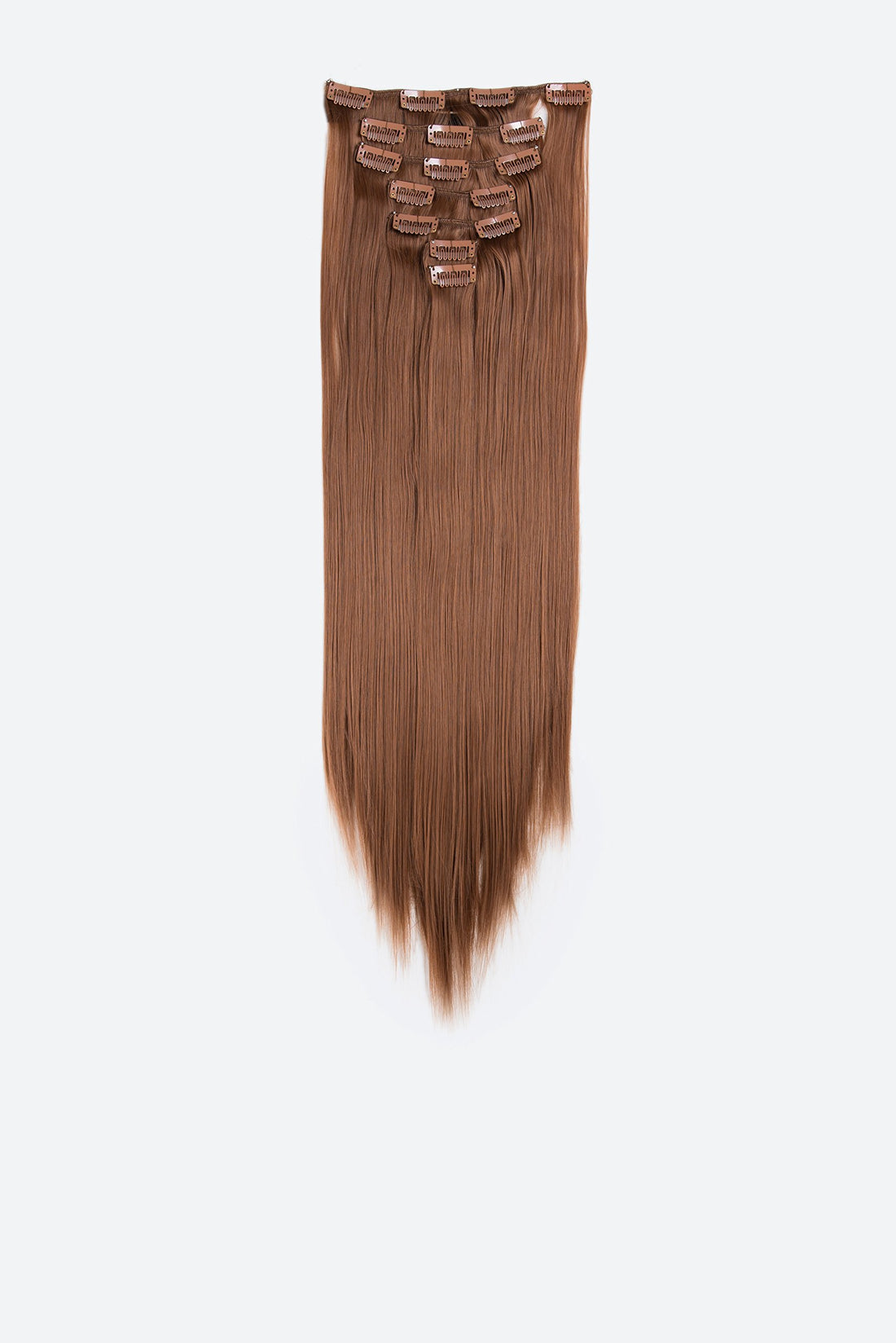 Medium Auburn-30# : SWACC Women 22 Inches Straight Full Head 7 Separate Pieces Heat Resistance Synthetic Hair Clip in Hair Extensions (Medium Auburn-30#)