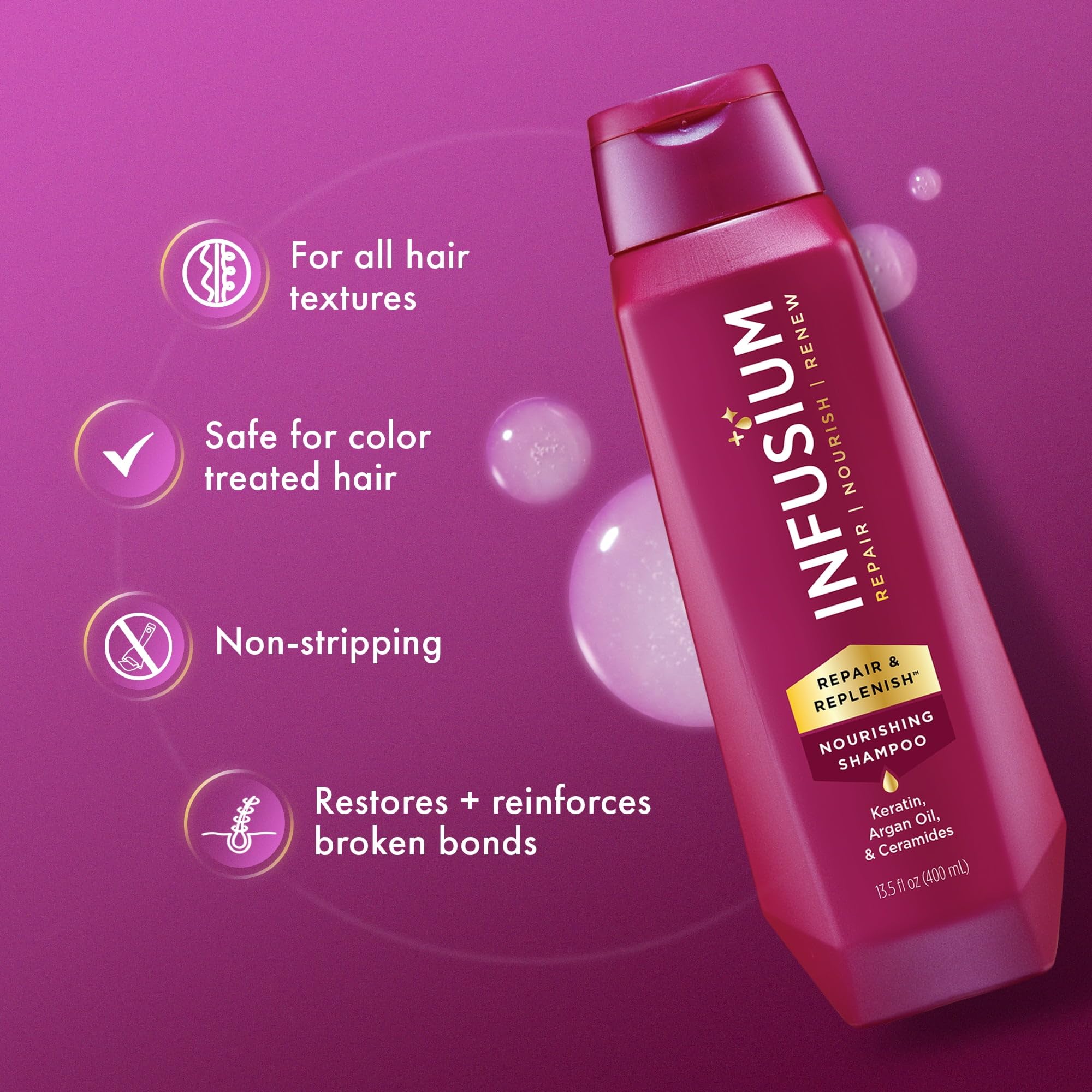 Infusium Moisturize & Replenish Shampoo, 13.5 Ounce