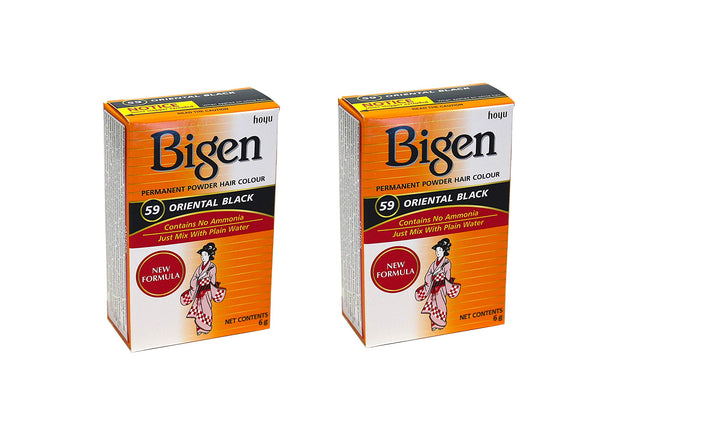 Bigen Powder Hair Color #59 Oriental Black 0.21oz (2 Pack)