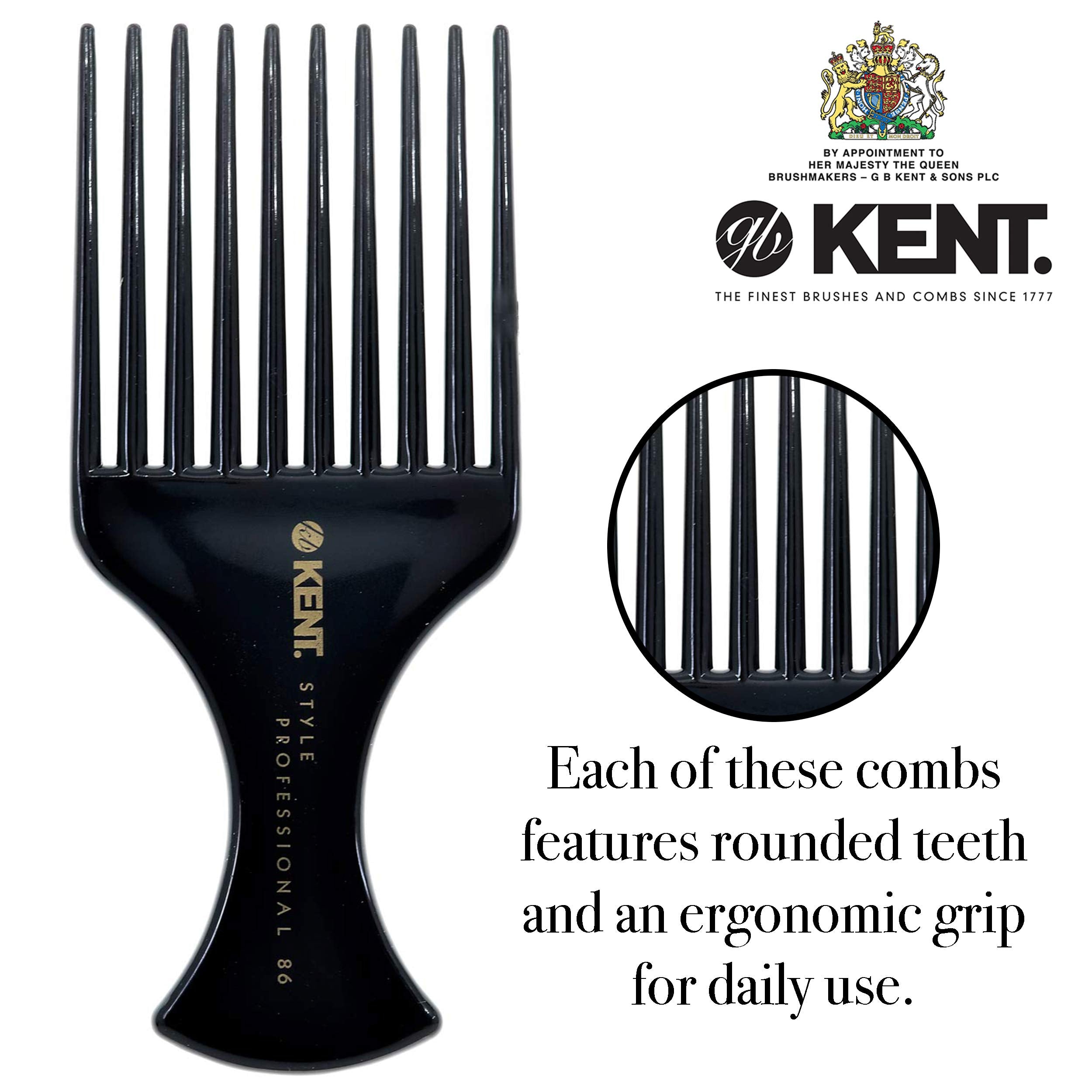 Kent Prong Afro Detangling Comb, Black