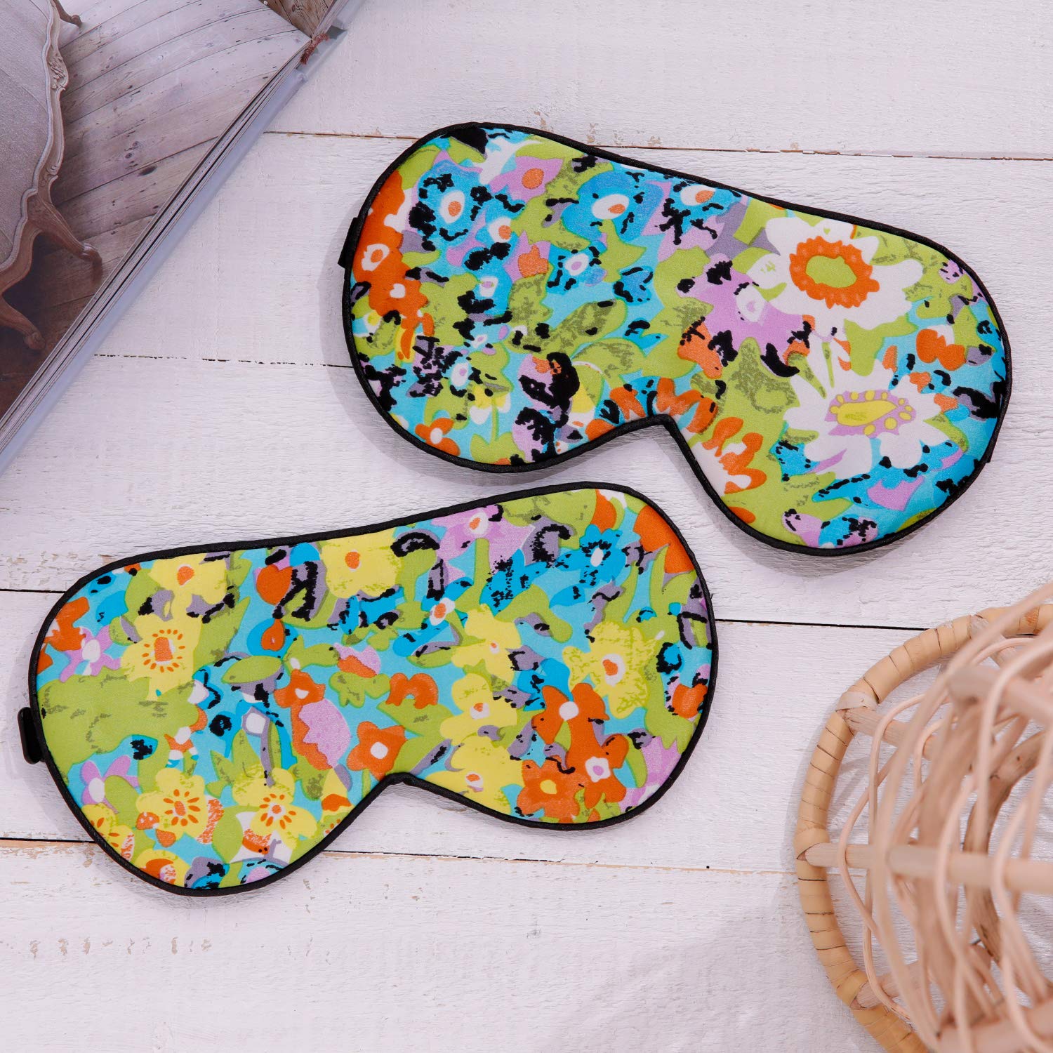 #17: Maxfeel 100% Pure Silk Eye Mask Sleep Eye Mask Eye Cover Eyeshade Sleeping Eye Mask Printed Colors (#17)
