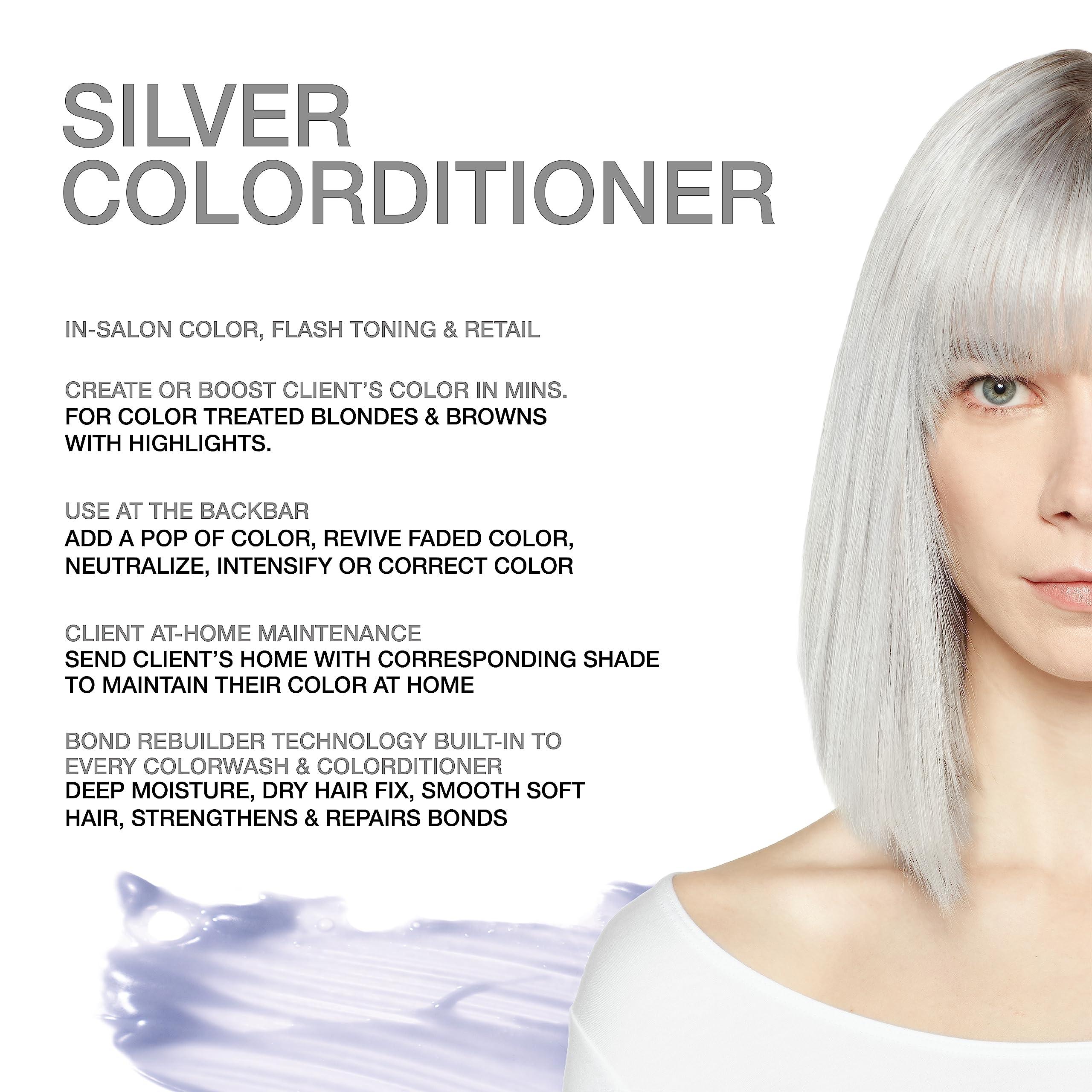 Celeb Luxury Viral Colorditioner, Professional Semi-Permanent Hair Color Depositing Conditioner, Silver
