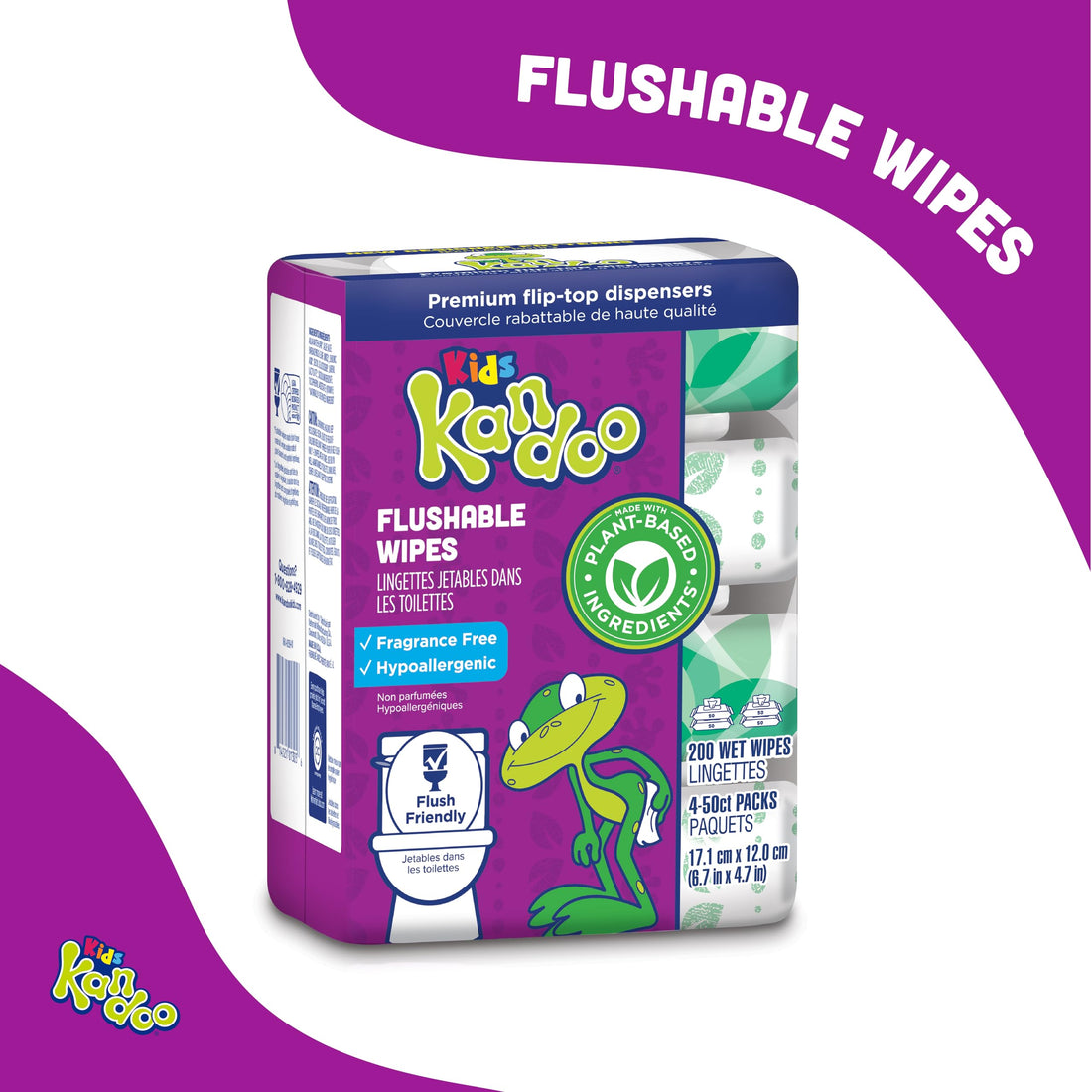 Kandoo Kids Flushable Wipes Refill, Potty Training Cleansing Cloths, Sensitive, 200 Count