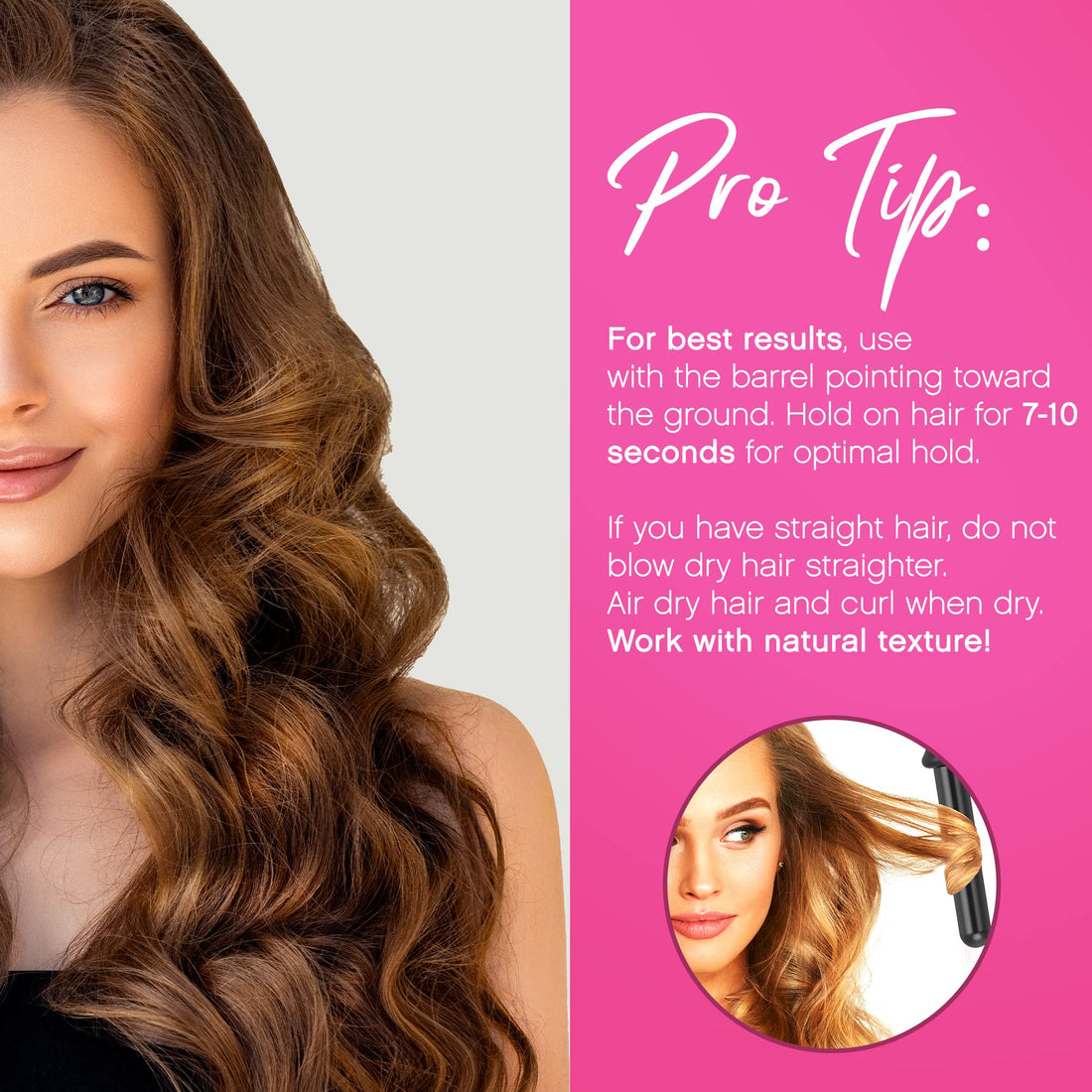 Enzo Milano STR25DV-B Professional Clipless Round Barrel Curling Iron, 1 Inch by Enzo Milano