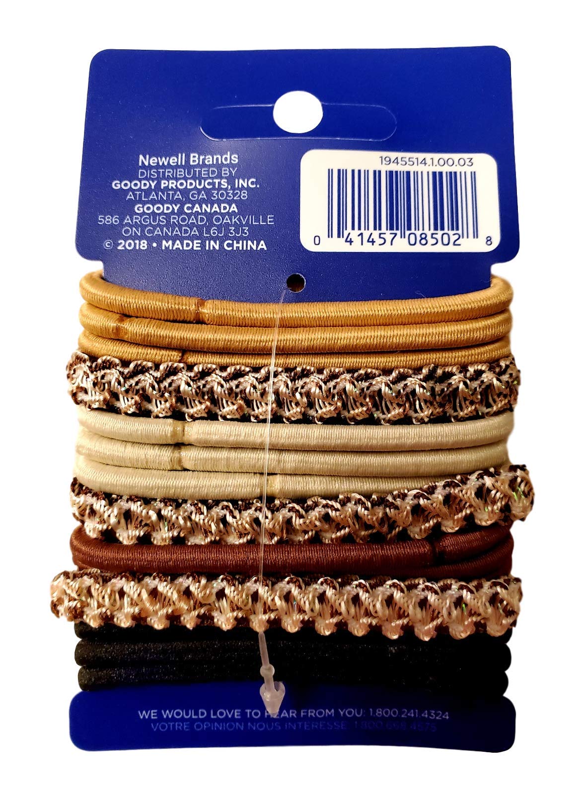 Goody Corporate Ouchless Elastic, Primal Neutrals, 15 Count