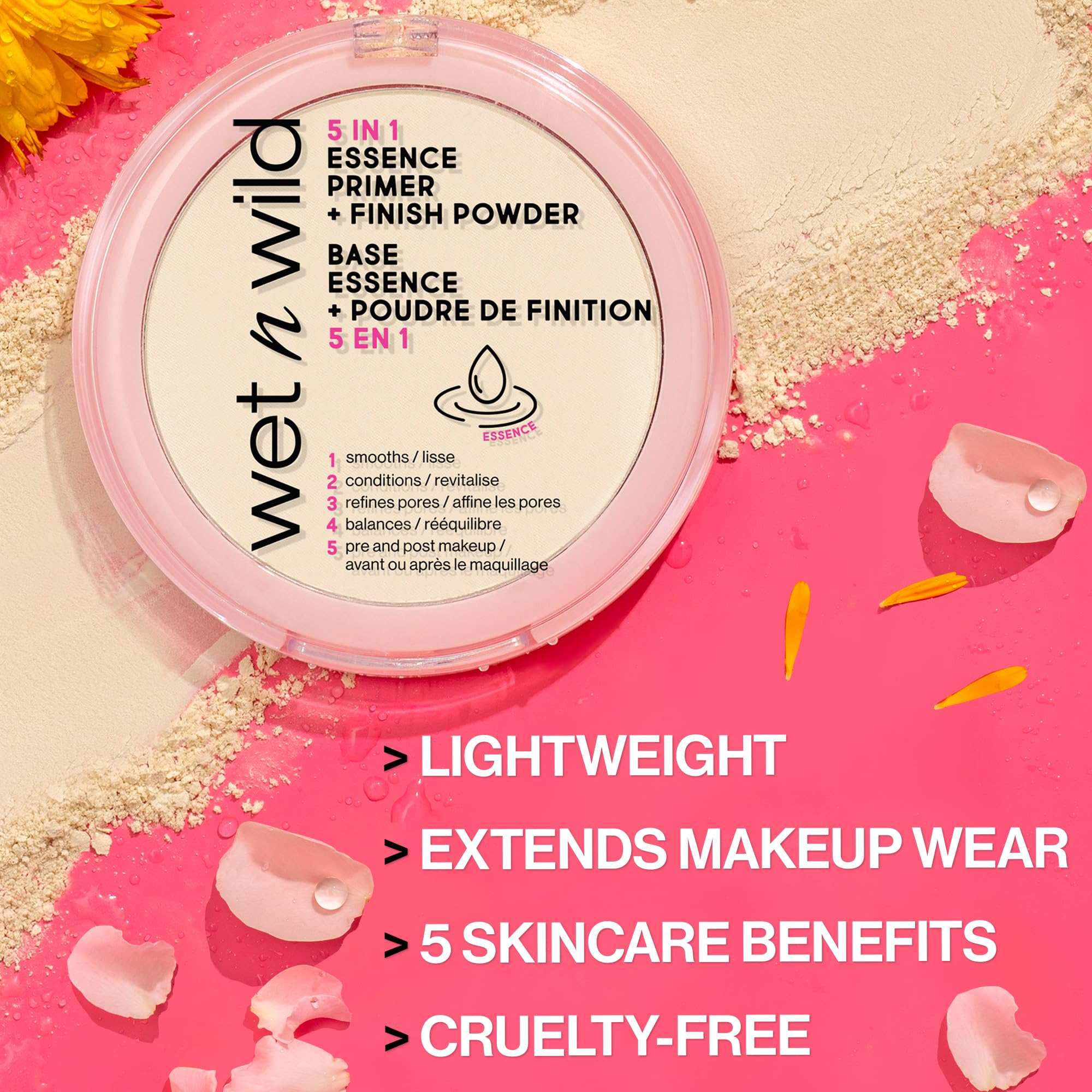 wet n wild 5 In 1 Essence Primer + Finish Powder clear